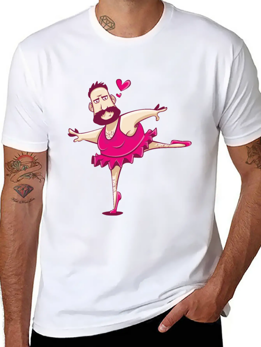 Dancing Ballerina Man Funny Ballet Fathers Day Essential Cotton Tee For Daily Outfits – Unisex Style