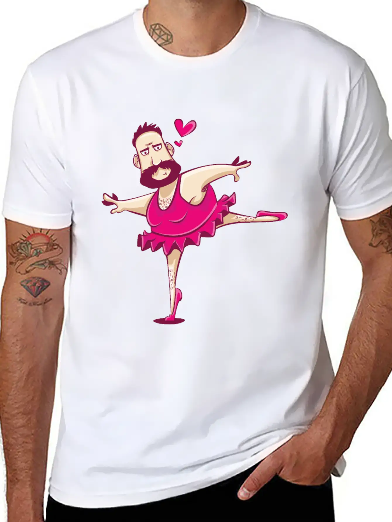 Dancing Ballerina Man Funny Ballet Fathers Day Essential Cotton Tee For Daily Outfits – Unisex Style