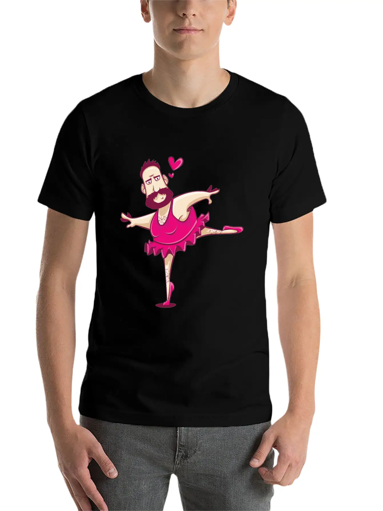 Dancing Ballerina Man Funny Ballet Fathers Day Essential Cotton Tee For Daily Outfits – Unisex Style