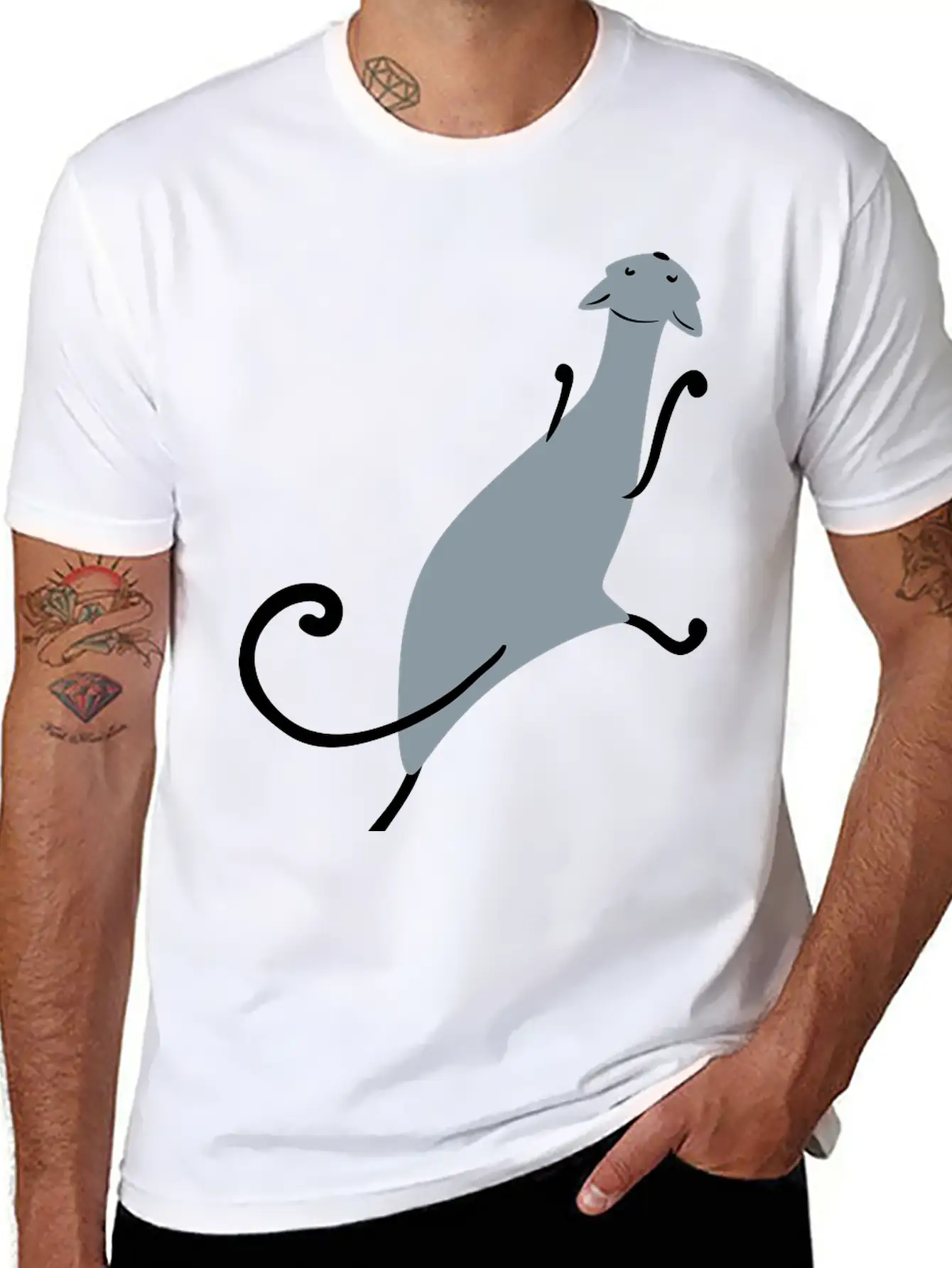 Dancing Cat Unisex Casual T-Shirt – Clean Design For Daily Comfort
