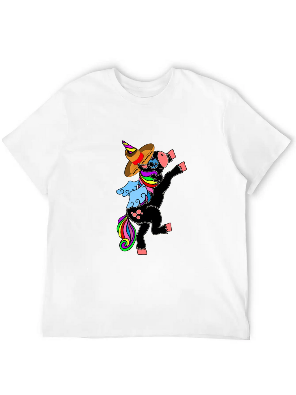 Dancing White Unicorn Cinco De Mayo And Mardy Gras Basic Graphic T-Shirt – Daily Comfort In Soft Cotton