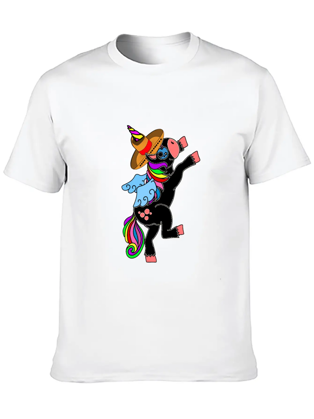 Dancing White Unicorn Cinco De Mayo And Mardy Gras Basic Graphic T-Shirt – Daily Comfort In Soft Cotton