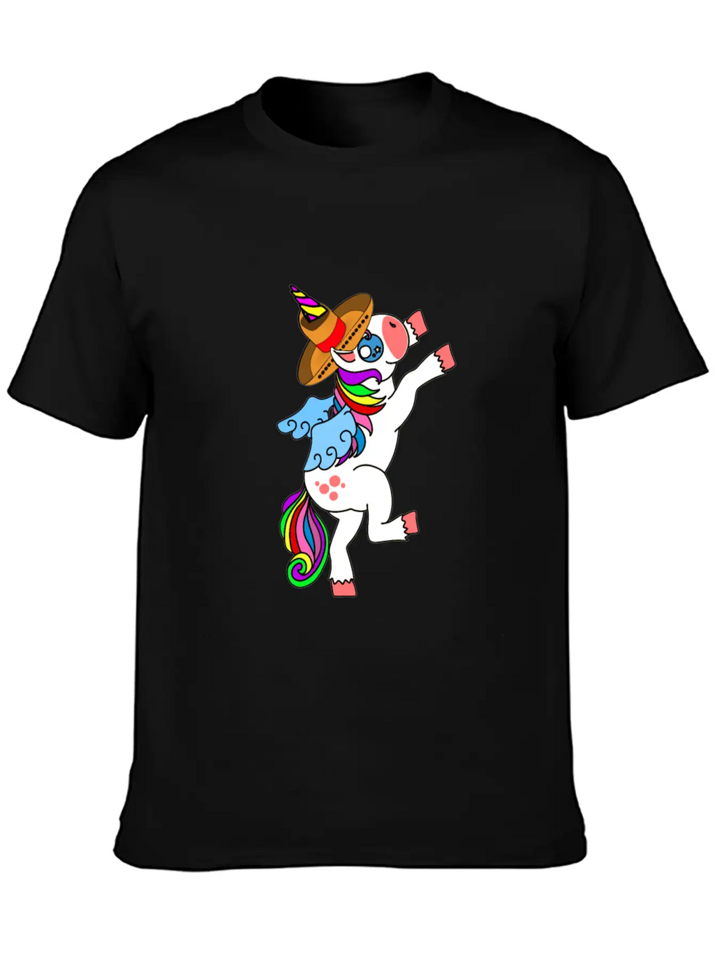Dancing White Unicorn Cinco De Mayo And Mardy Gras Basic Graphic T-Shirt – Daily Comfort In Soft Cotton