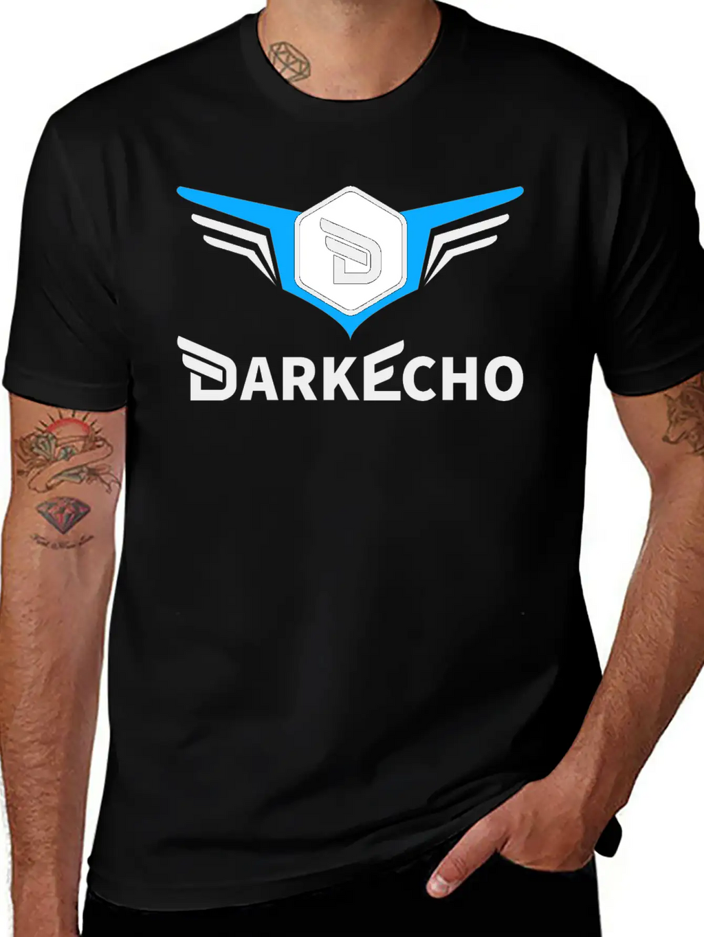 Dark Echo Logo & Name Essential Cotton Tee For Daily Outfits – Unisex Style