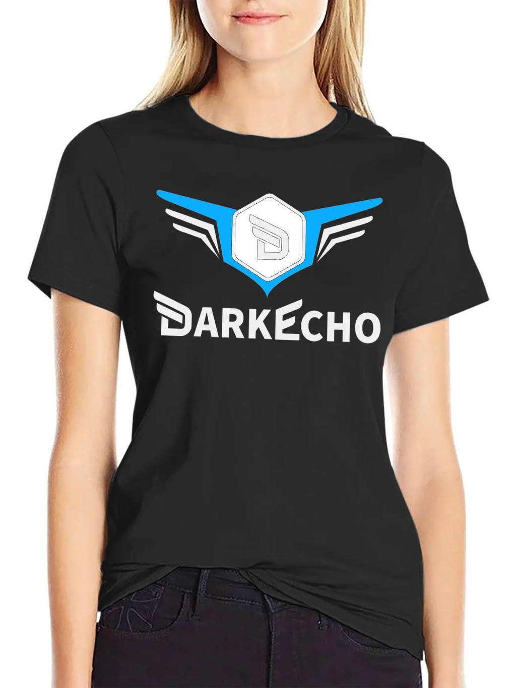 Dark Echo Logo & Name Essential Cotton Tee For Daily Outfits – Unisex Style