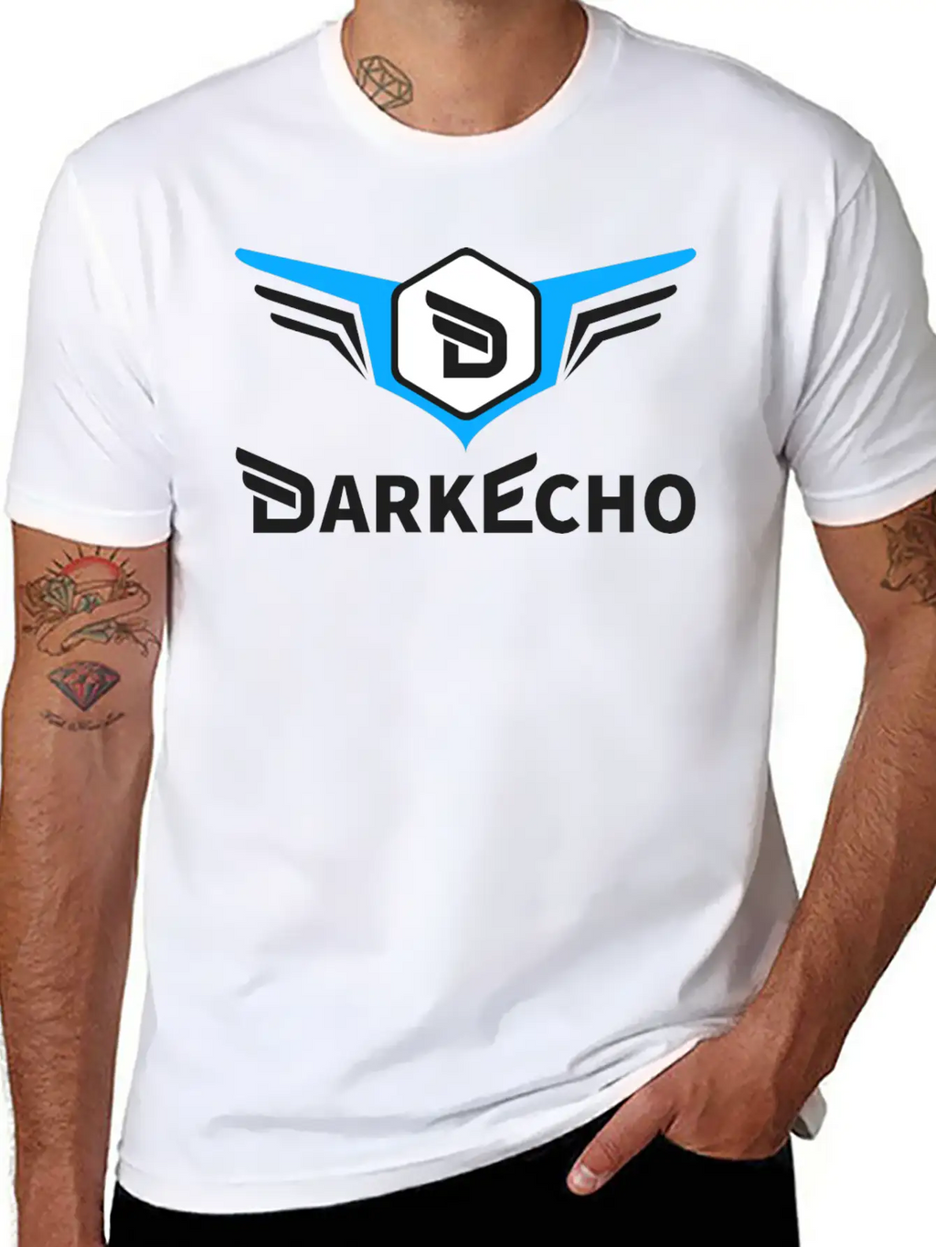 Dark Echo Logo & Name Essential Cotton Tee For Daily Outfits – Unisex Style