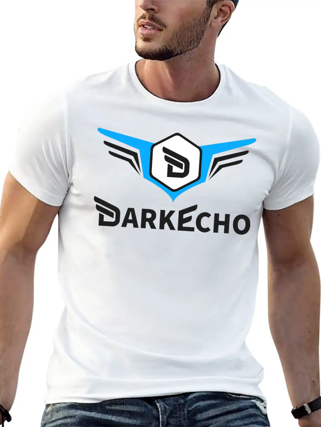 Dark Echo Logo & Name Essential Cotton Tee For Daily Outfits – Unisex Style