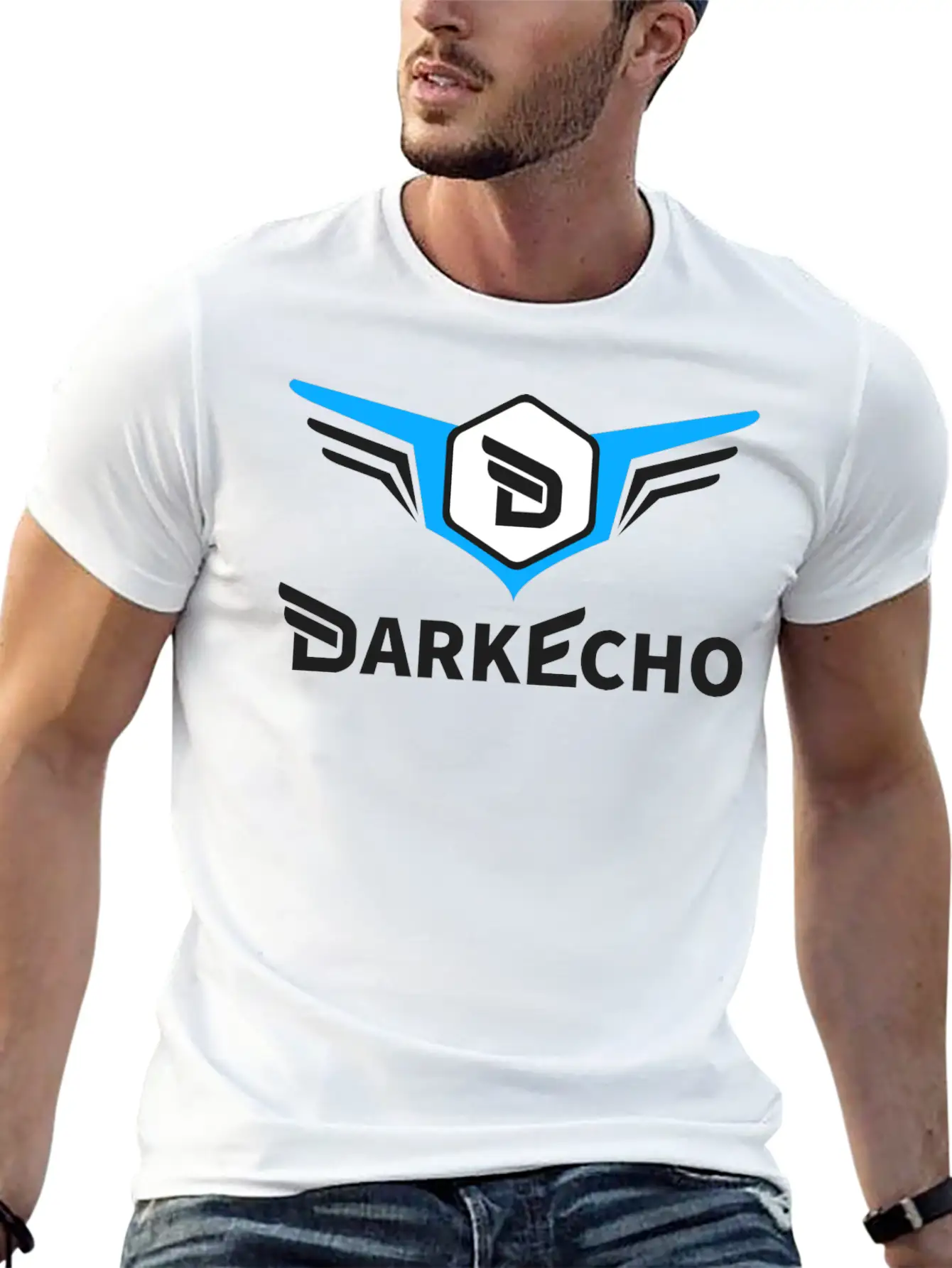 Dark Echo Logo & Name Essential Cotton Tee For Daily Outfits – Unisex Style