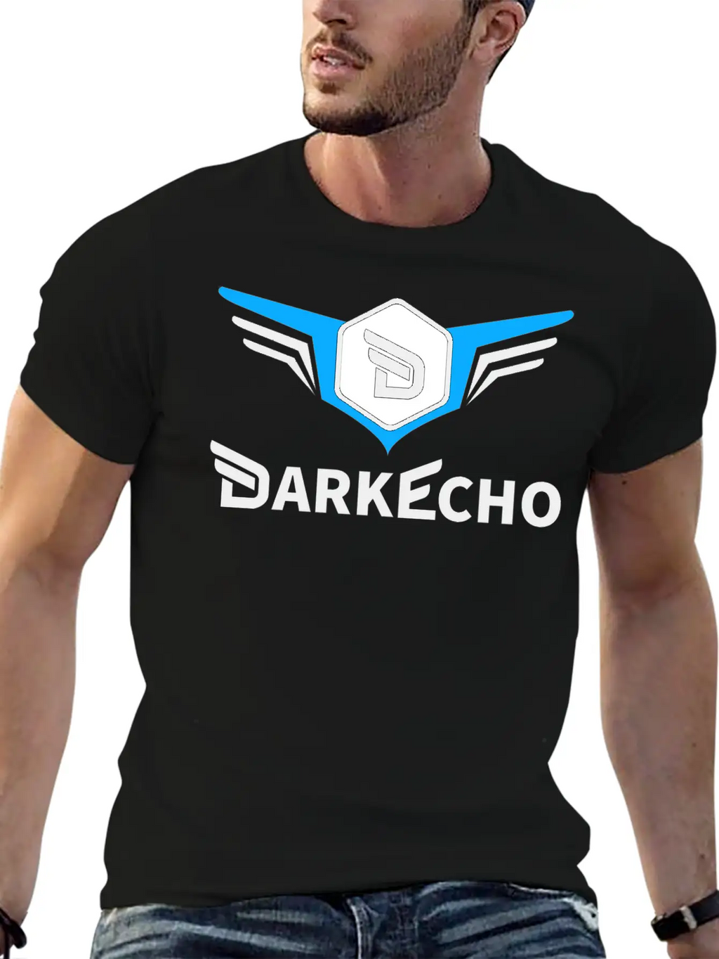 Dark Echo Logo & Name Essential Cotton Tee For Daily Outfits – Unisex Style