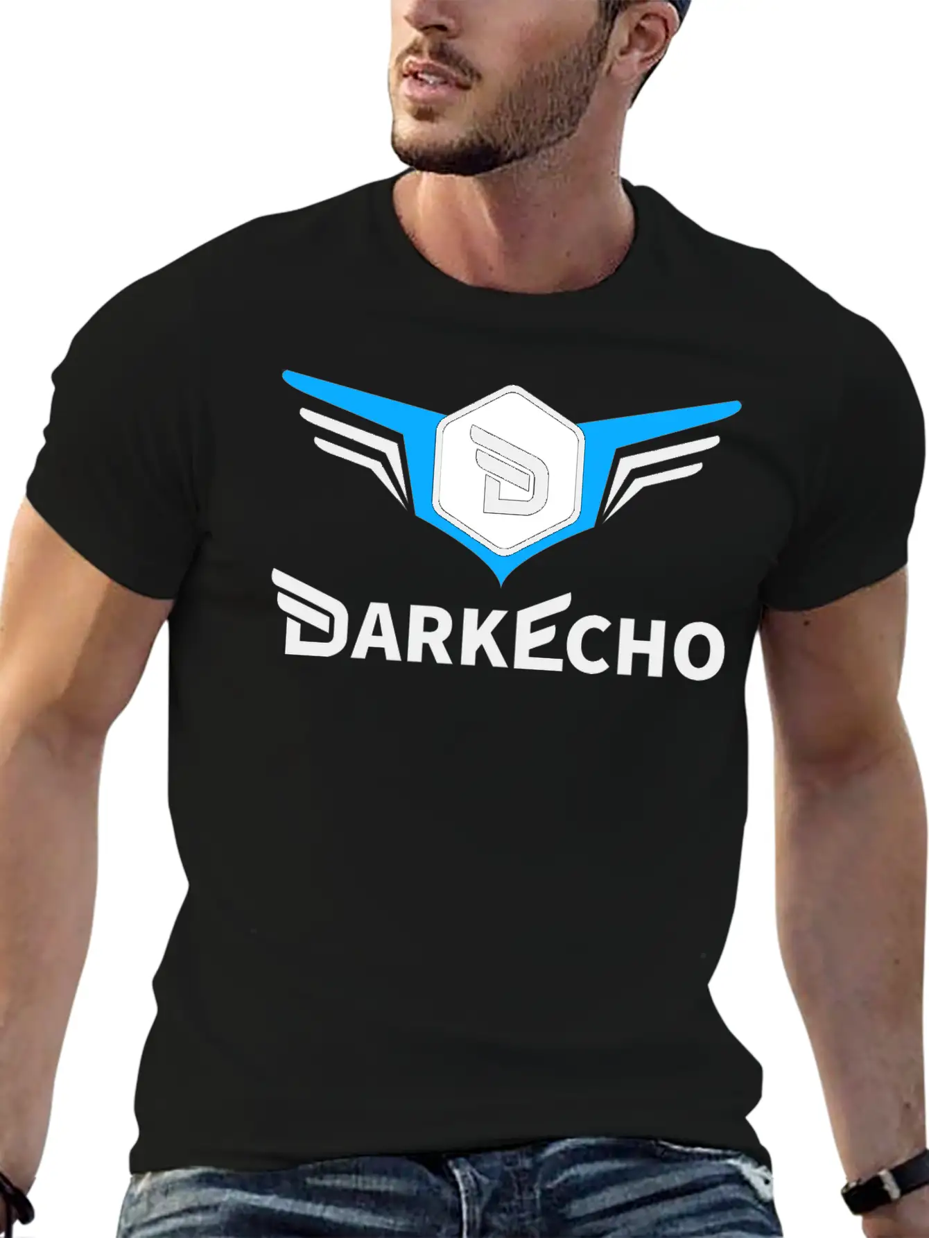 Dark Echo Logo & Name Essential Cotton Tee For Daily Outfits – Unisex Style