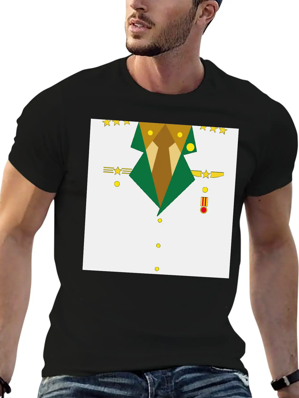 Dark Green Military Uniform Medal - Idea Gift Essential Cotton Tee For Daily Outfits – Unisex Style