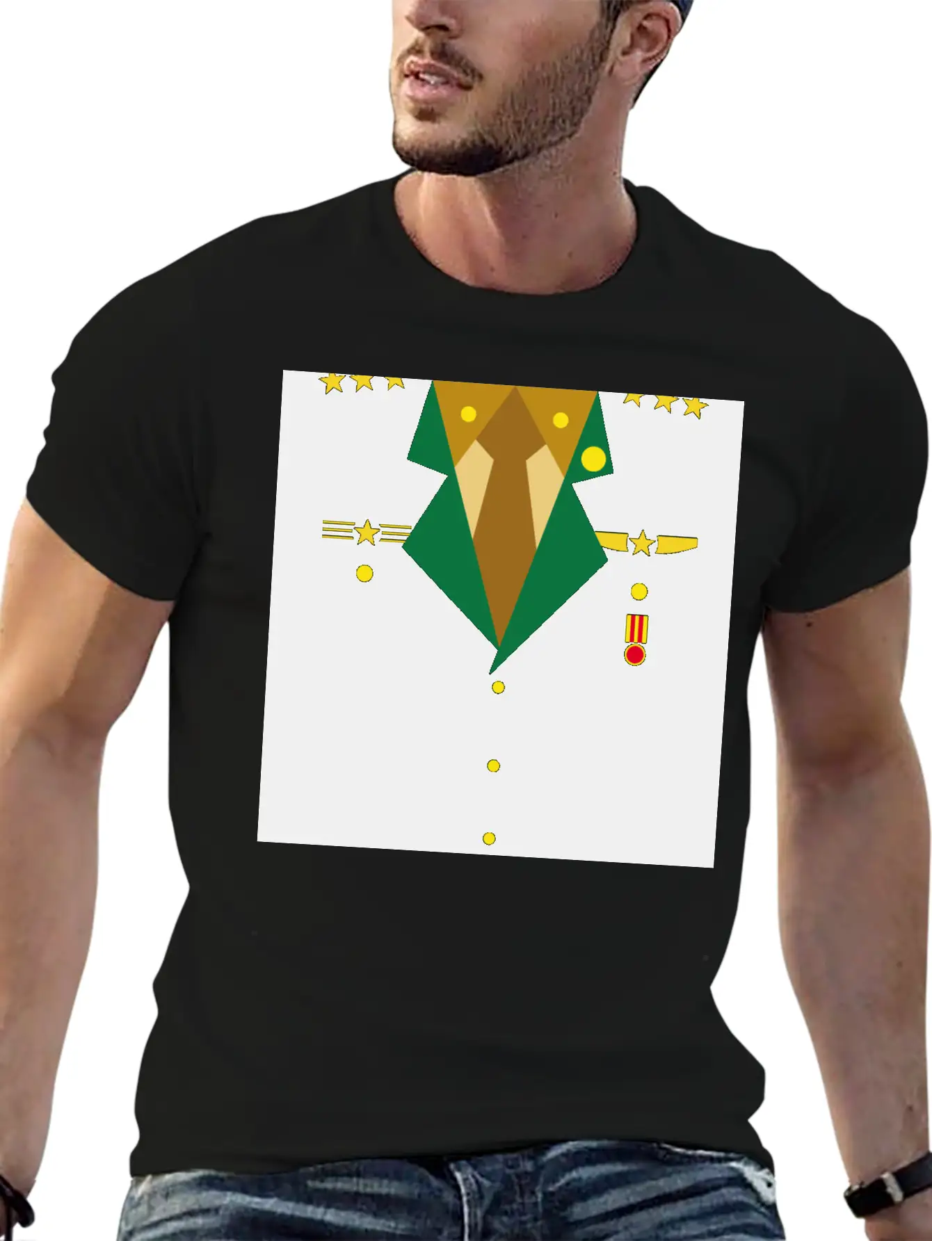 Dark Green Military Uniform Medal - Idea Gift Essential Cotton Tee For Daily Outfits – Unisex Style