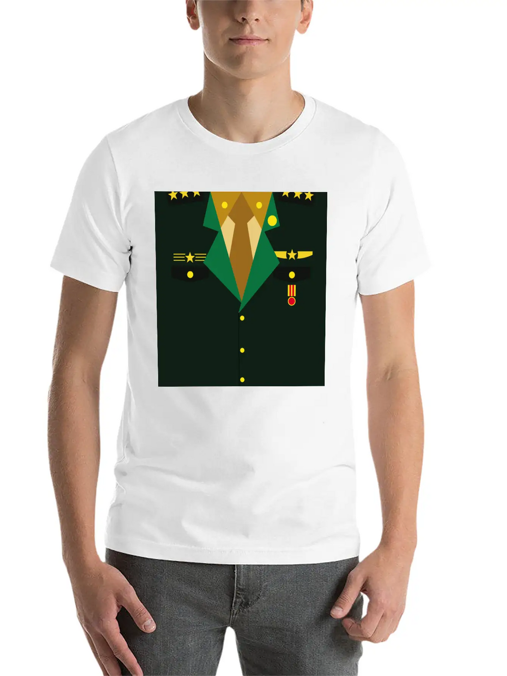 Dark Green Military Uniform Medal - Idea Gift Essential Cotton Tee For Daily Outfits – Unisex Style