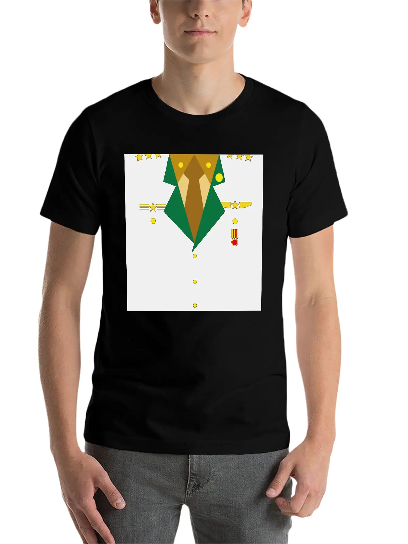 Dark Green Military Uniform Medal - Idea Gift Essential Cotton Tee For Daily Outfits – Unisex Style