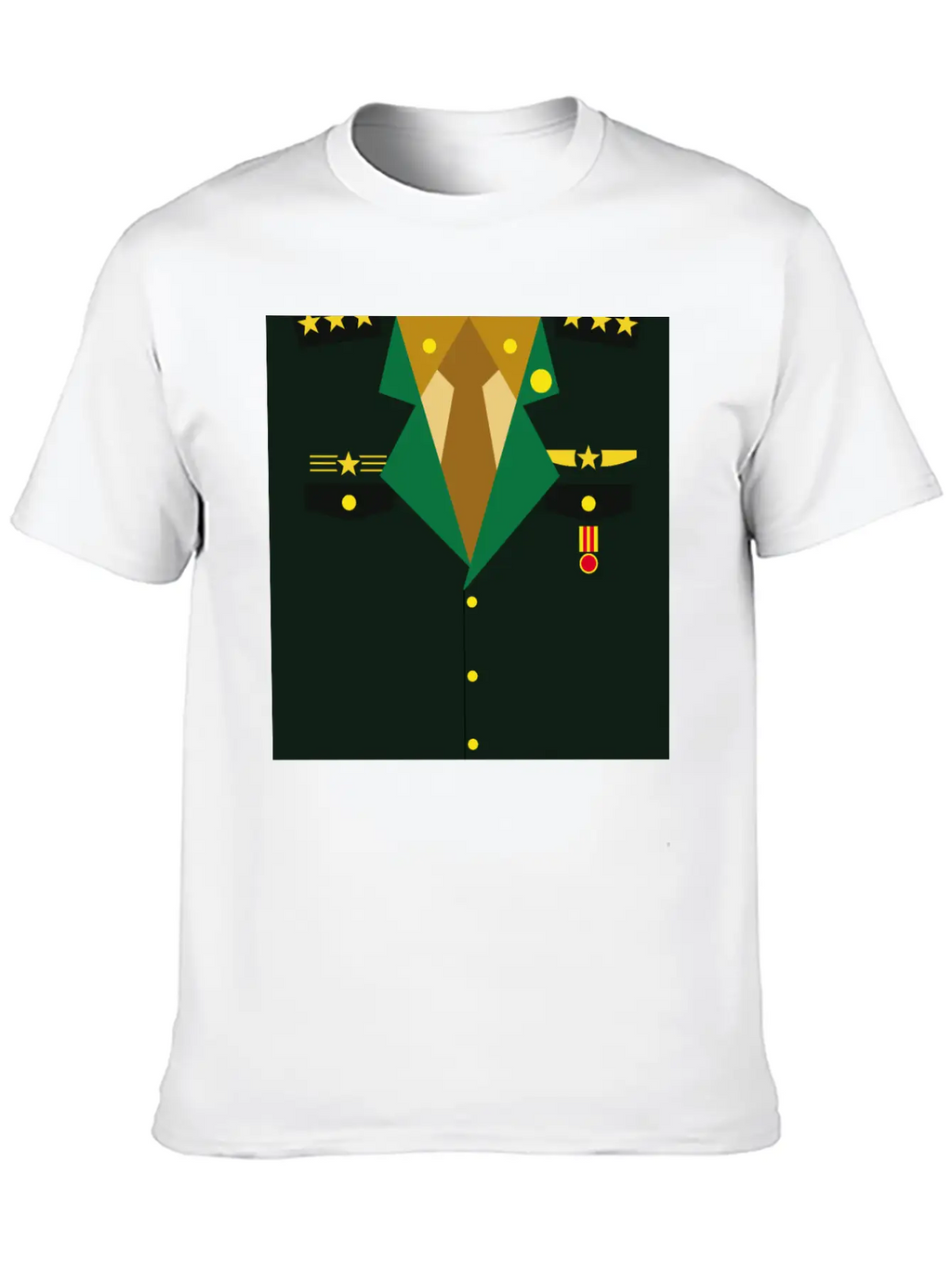 Dark Green Military Uniform Medal - Idea Gift Essential Cotton Tee For Daily Outfits – Unisex Style