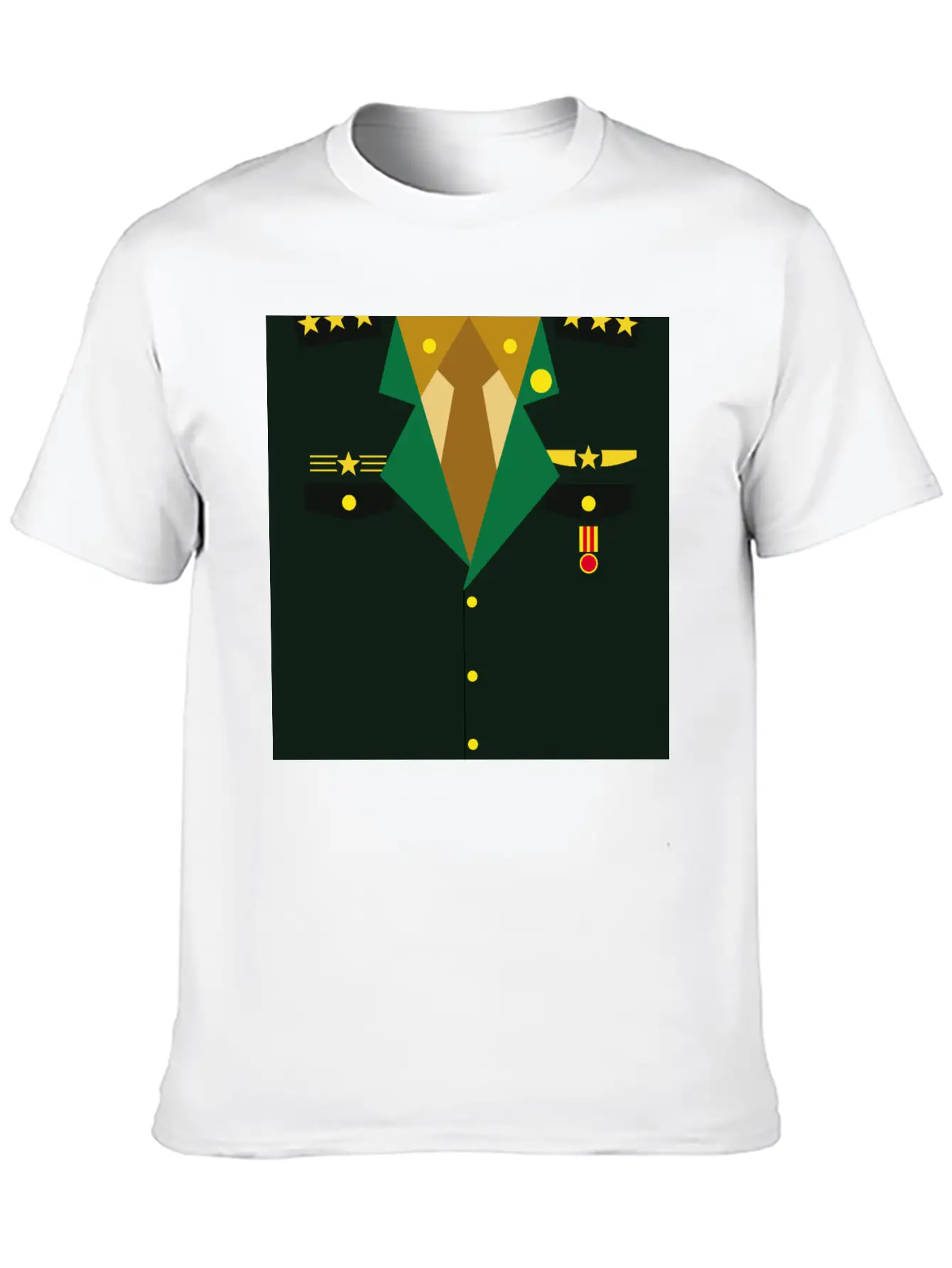 Dark Green Military Uniform Medal - Idea Gift Essential Cotton Tee For Daily Outfits – Unisex Style
