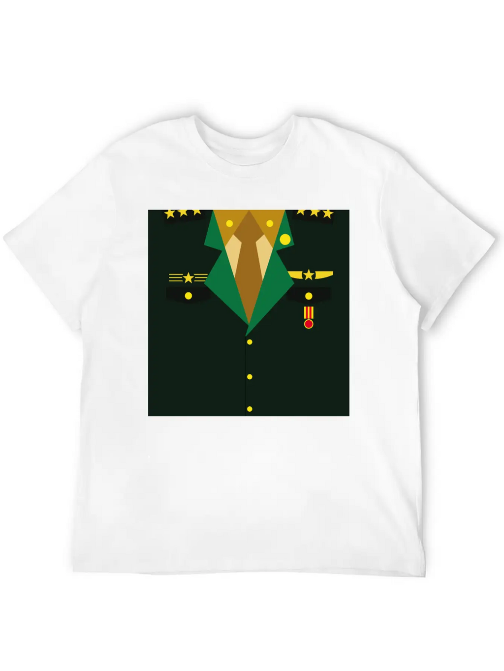 Dark Green Military Uniform Medal - Idea Gift Essential Cotton Tee For Daily Outfits – Unisex Style