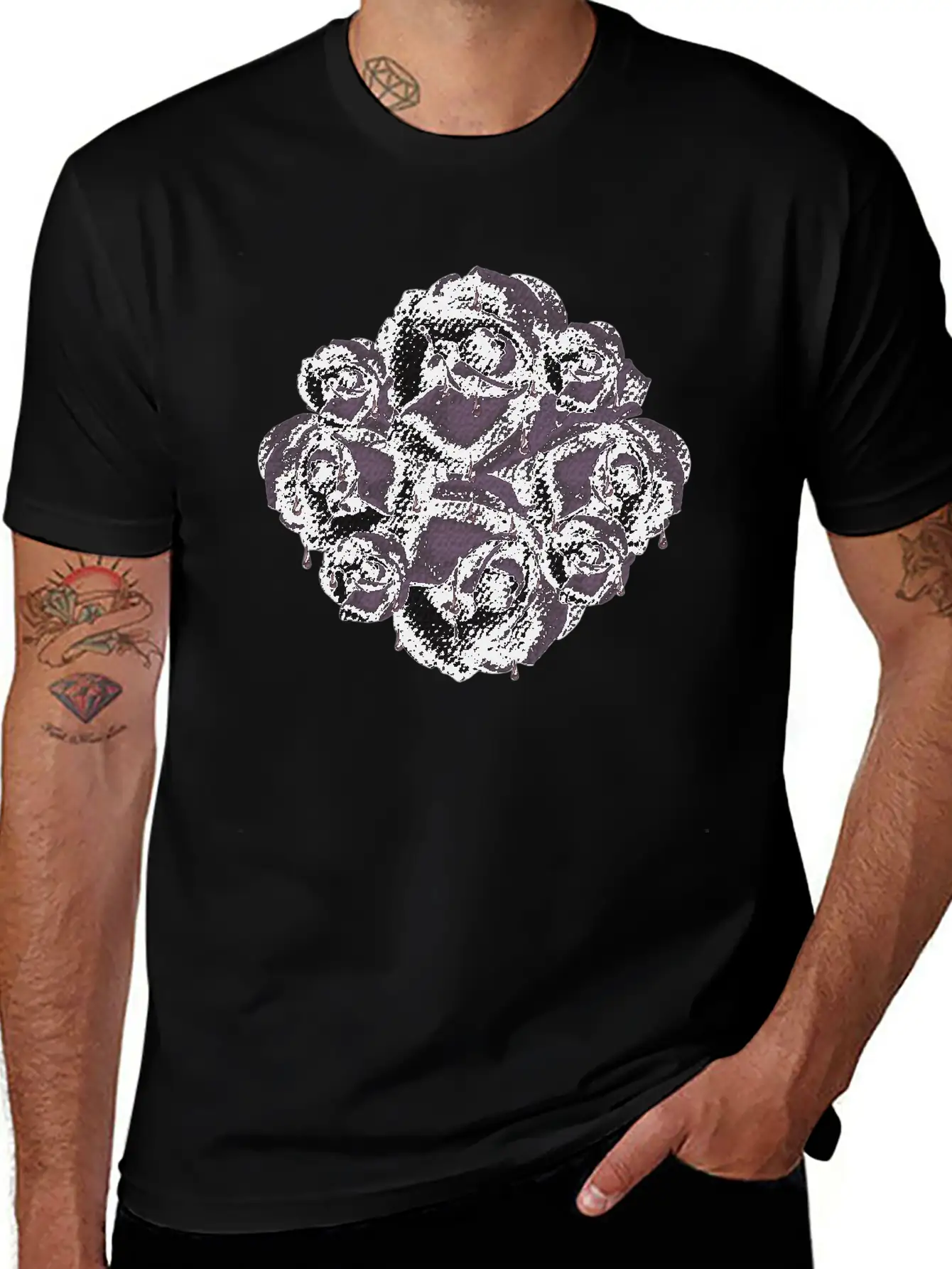 Dark Roses, Gothic, Gothic Fan Breathable Soft Cotton T-Shirt – Timeless Casual Look