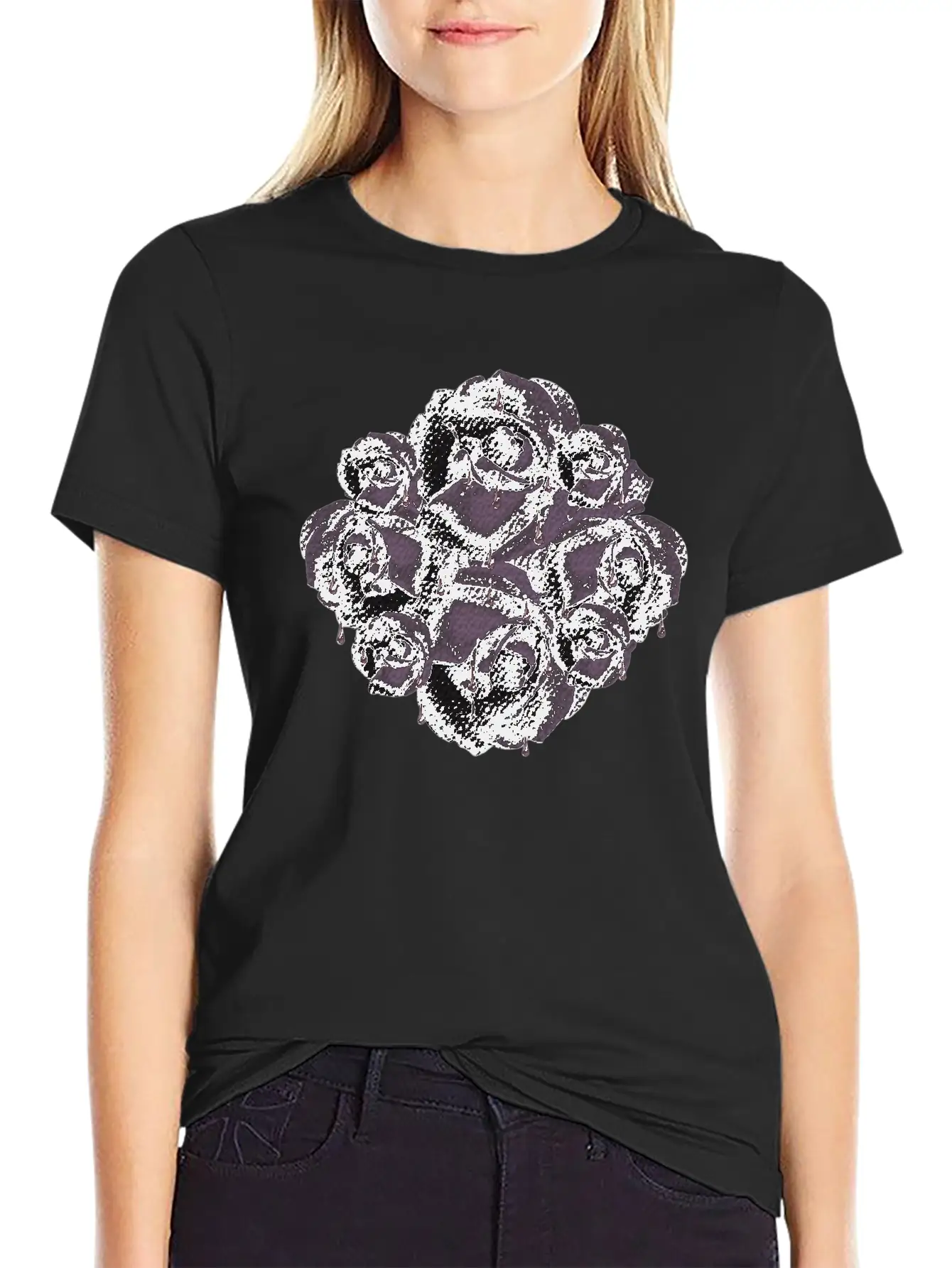 Dark Roses, Gothic, Gothic Fan Breathable Soft Cotton T-Shirt – Timeless Casual Look
