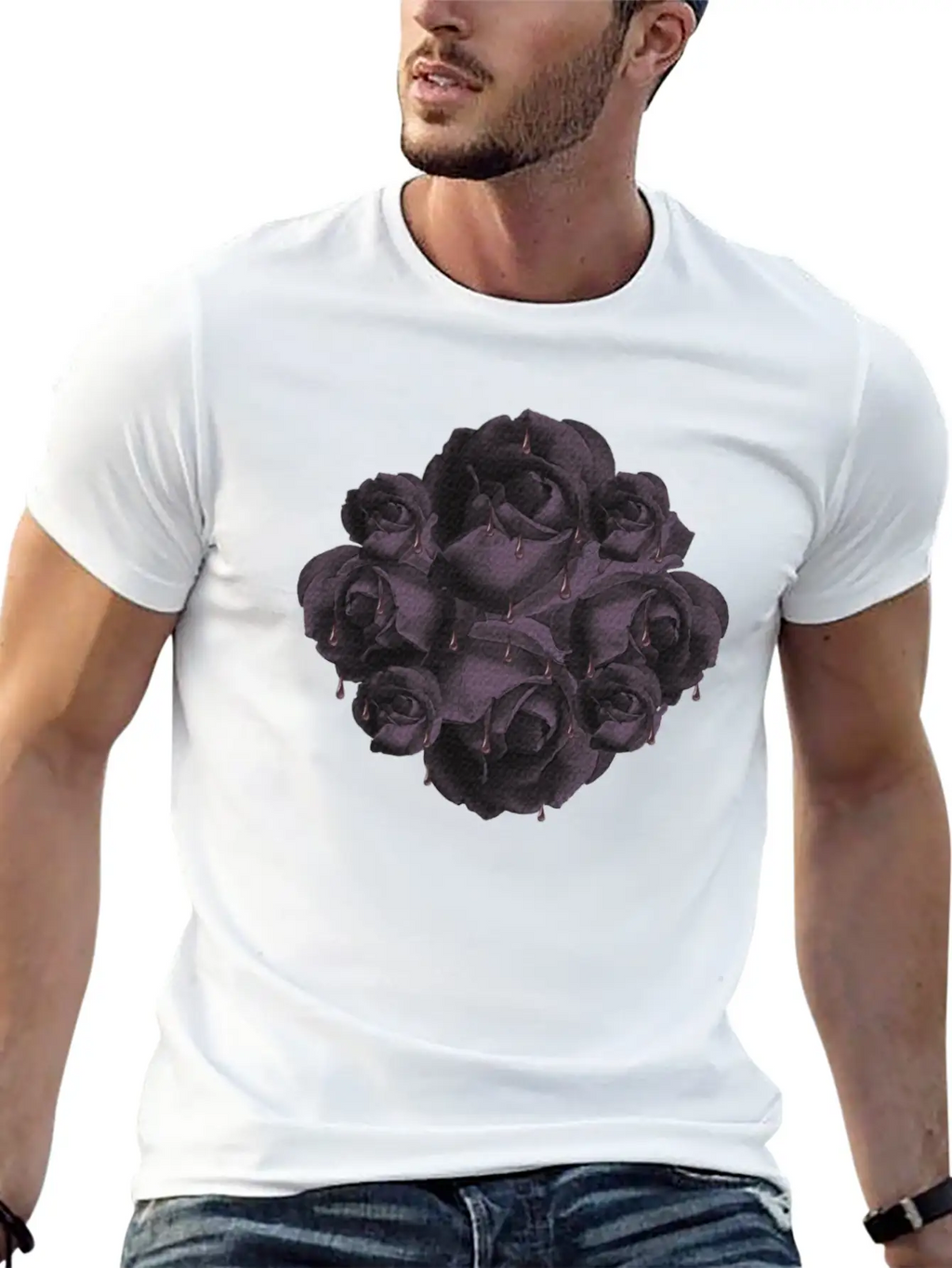 Dark Roses, Gothic, Gothic Fan Breathable Soft Cotton T-Shirt – Timeless Casual Look