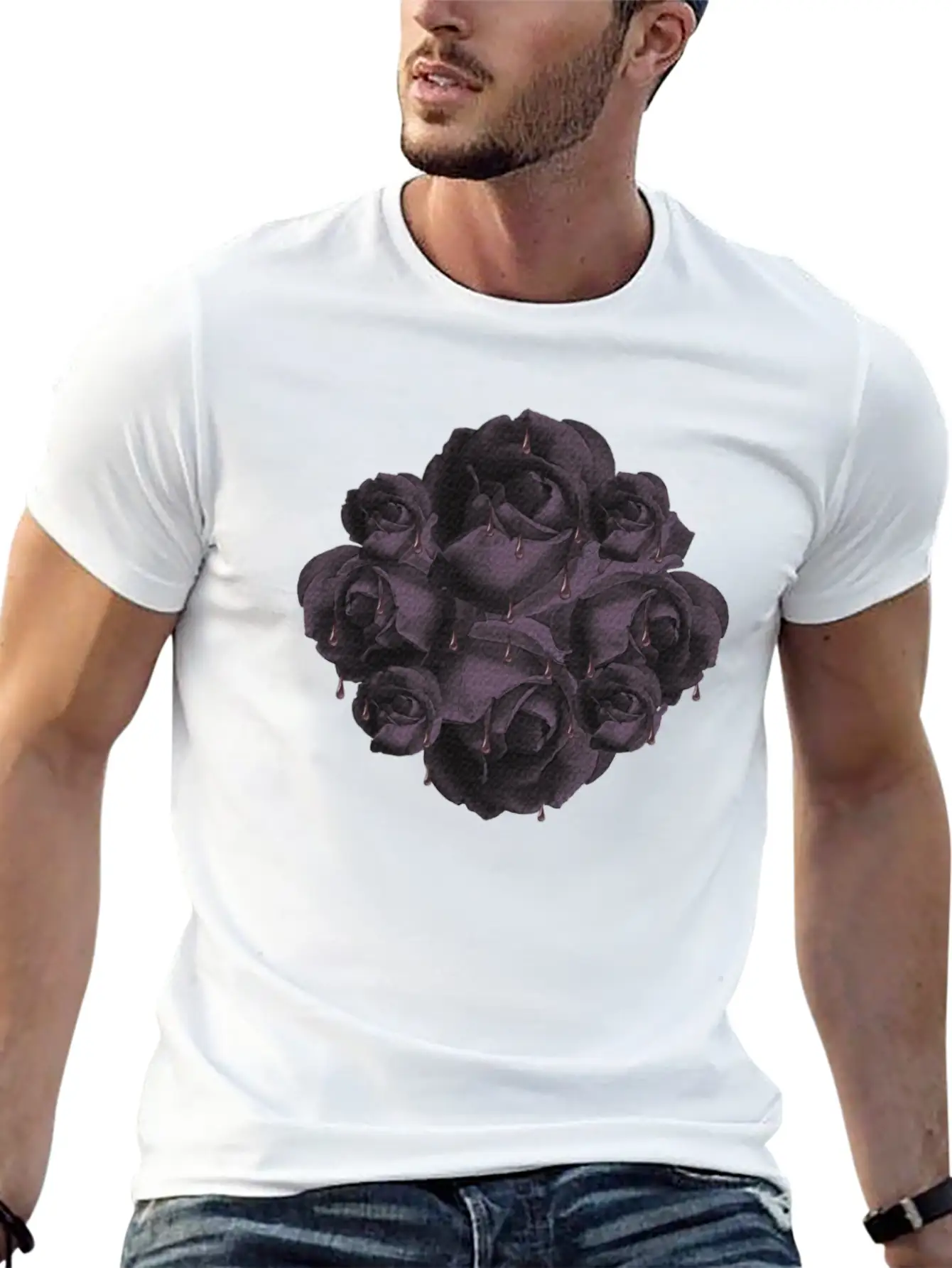 Dark Roses, Gothic, Gothic Fan Breathable Soft Cotton T-Shirt – Timeless Casual Look