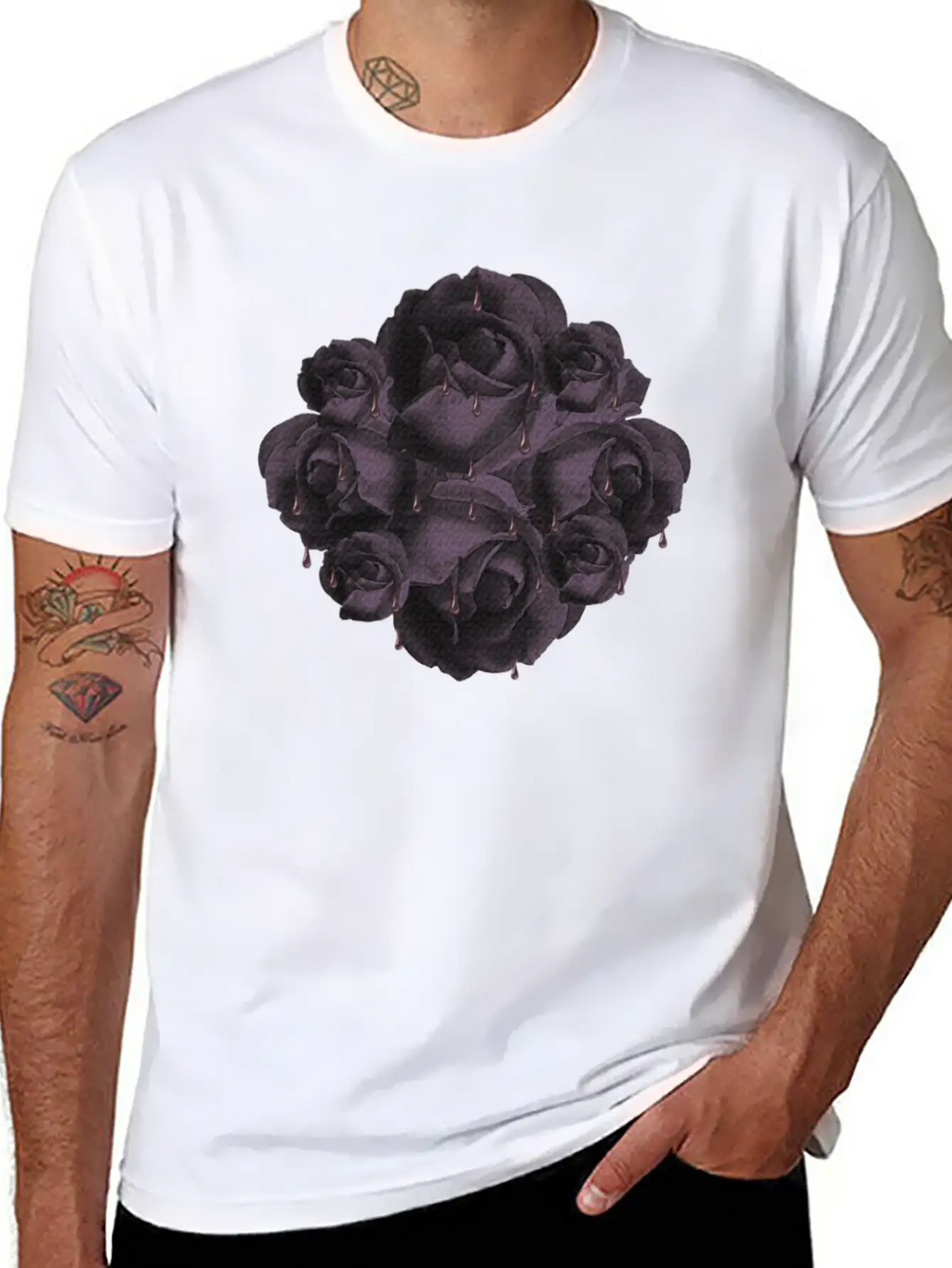 Dark Roses, Gothic, Gothic Fan Breathable Soft Cotton T-Shirt – Timeless Casual Look