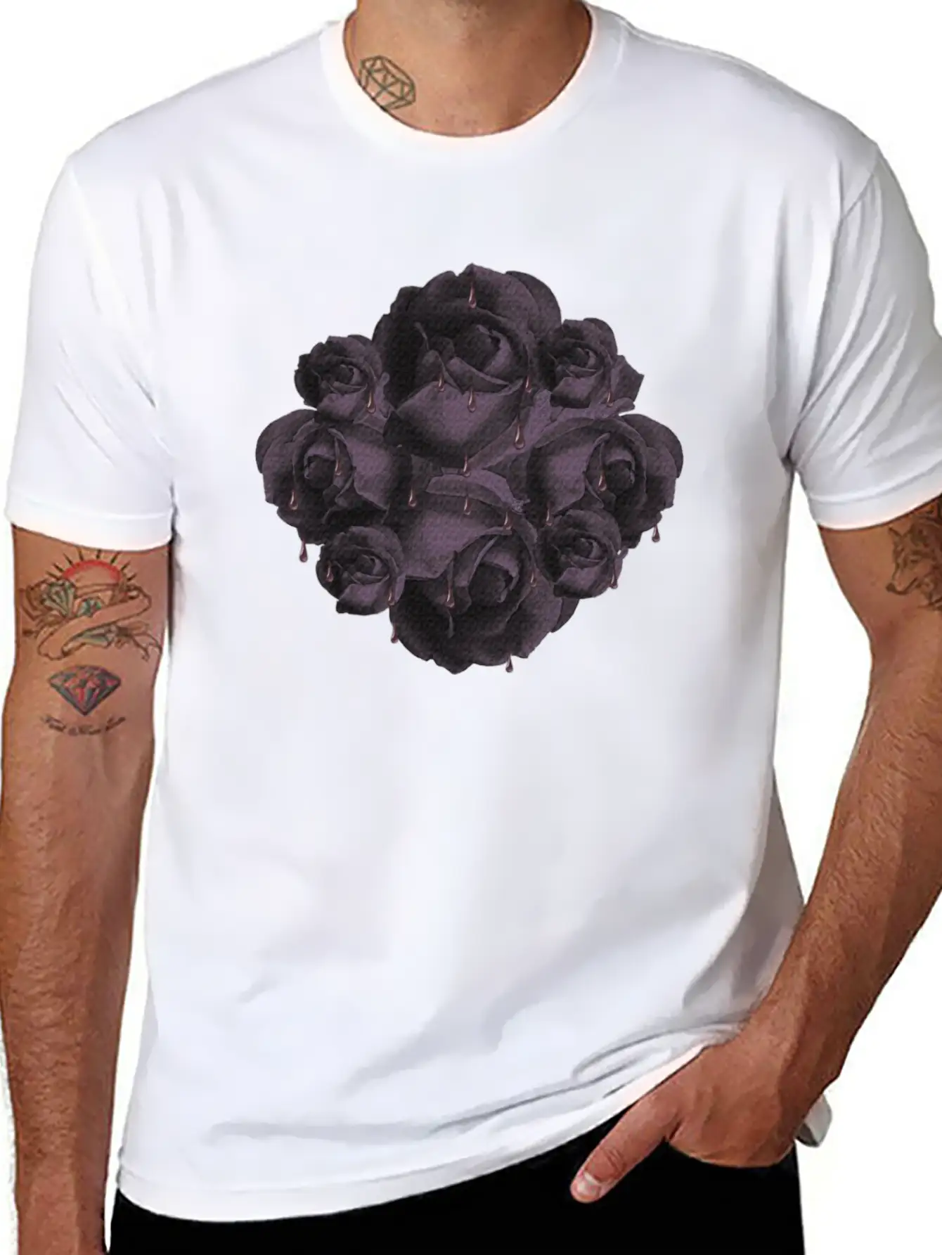 Dark Roses, Gothic, Gothic Fan Breathable Soft Cotton T-Shirt – Timeless Casual Look