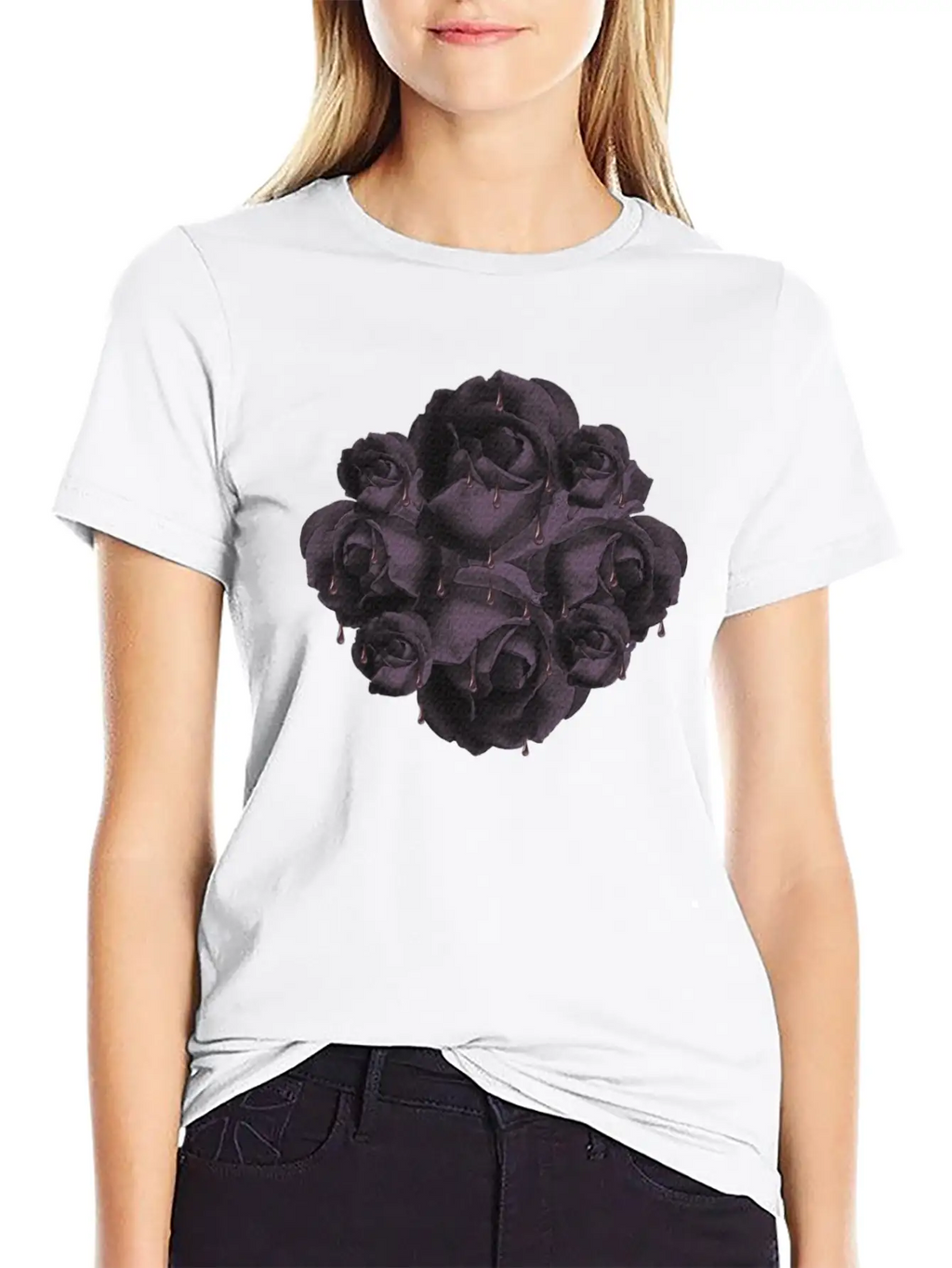 Dark Roses, Gothic, Gothic Fan Breathable Soft Cotton T-Shirt – Timeless Casual Look