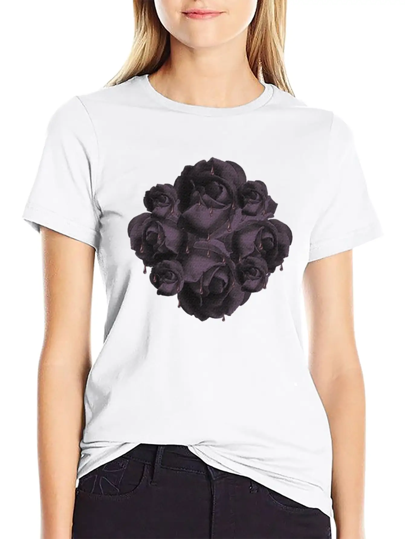 Dark Roses, Gothic, Gothic Fan Breathable Soft Cotton T-Shirt – Timeless Casual Look
