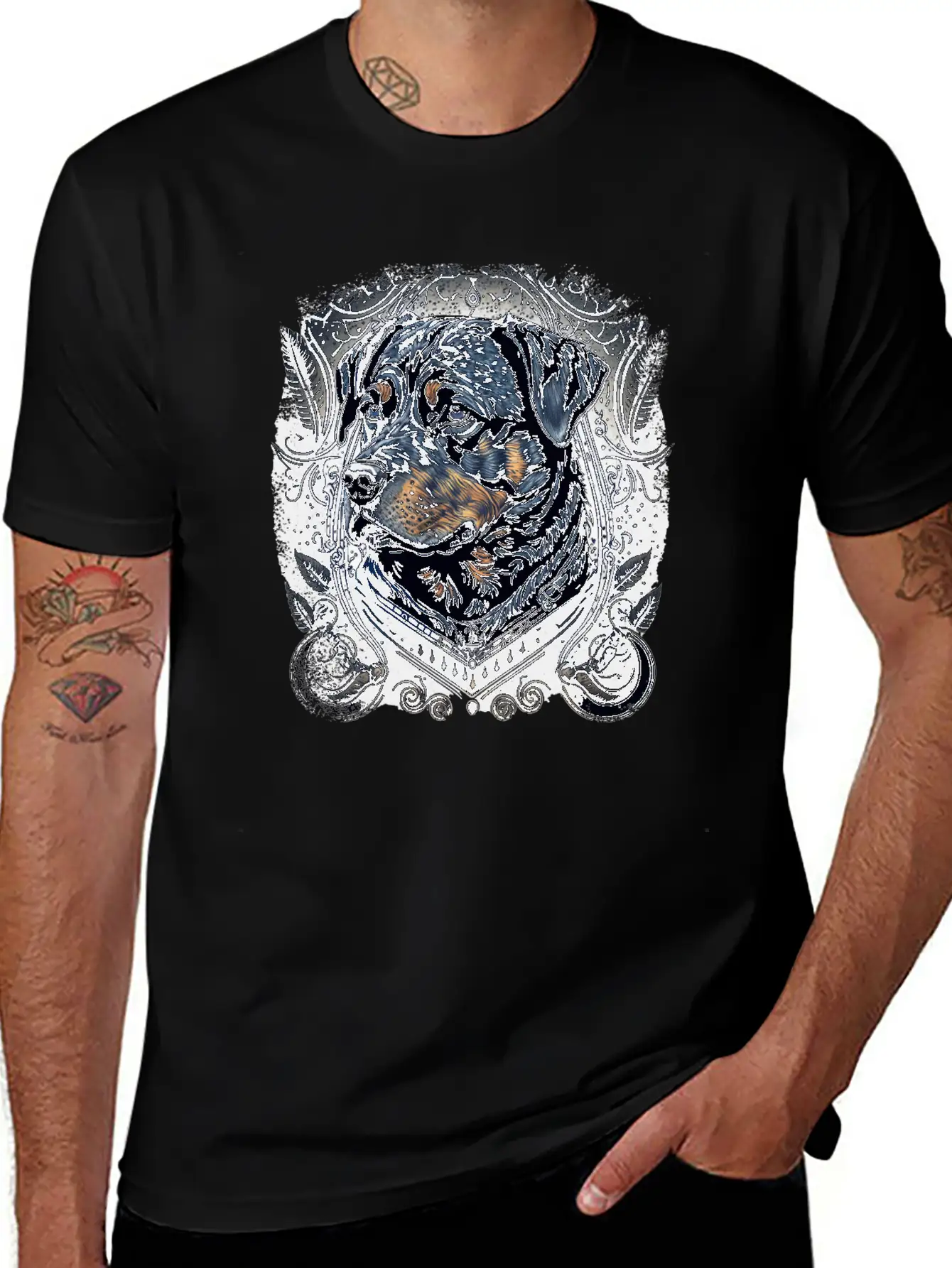 Dark Rottweiler Love Relaxed Everyday Tee – Lightweight And Durable Cotton