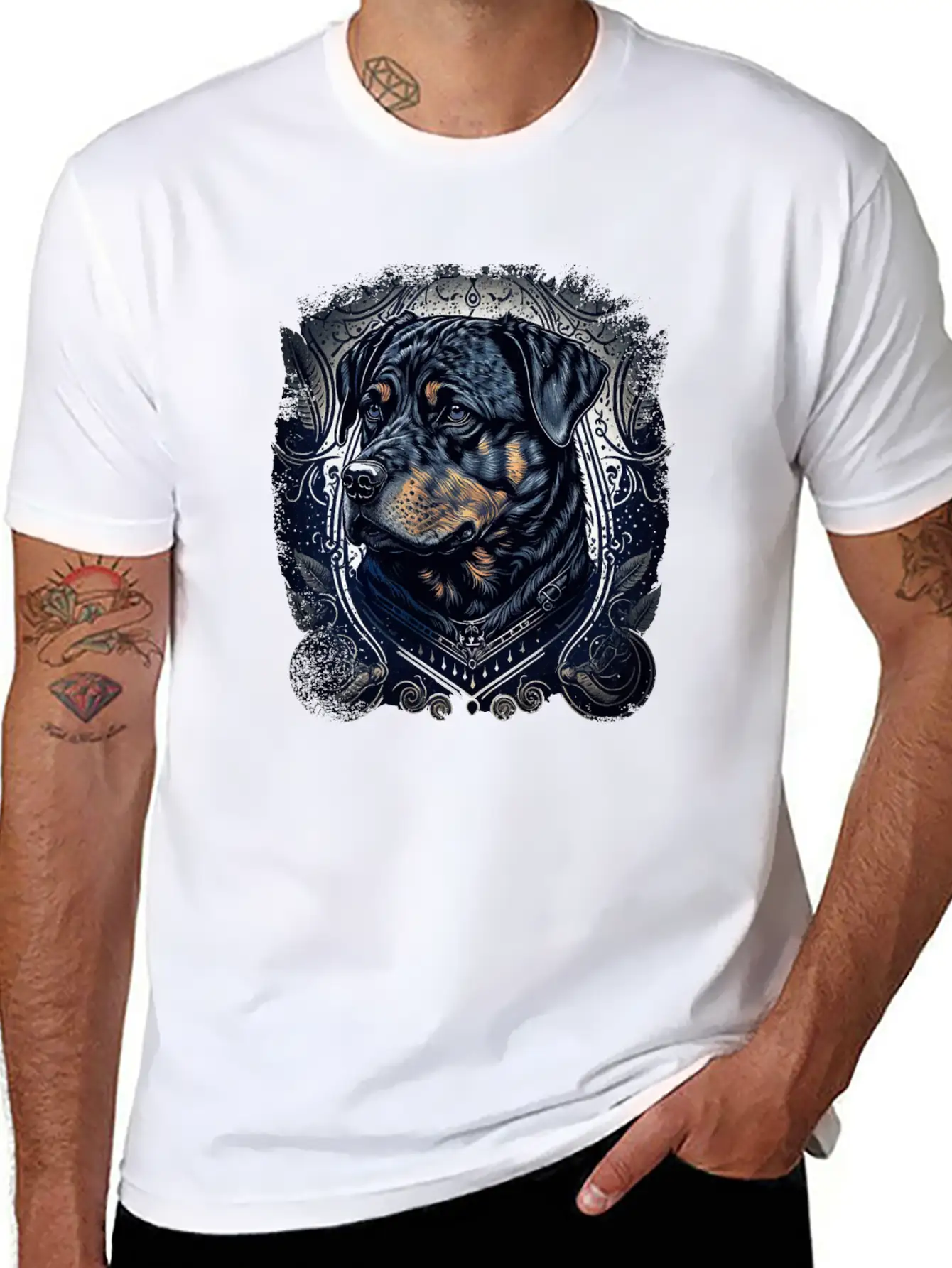 Dark Rottweiler Love Relaxed Everyday Tee – Lightweight And Durable Cotton