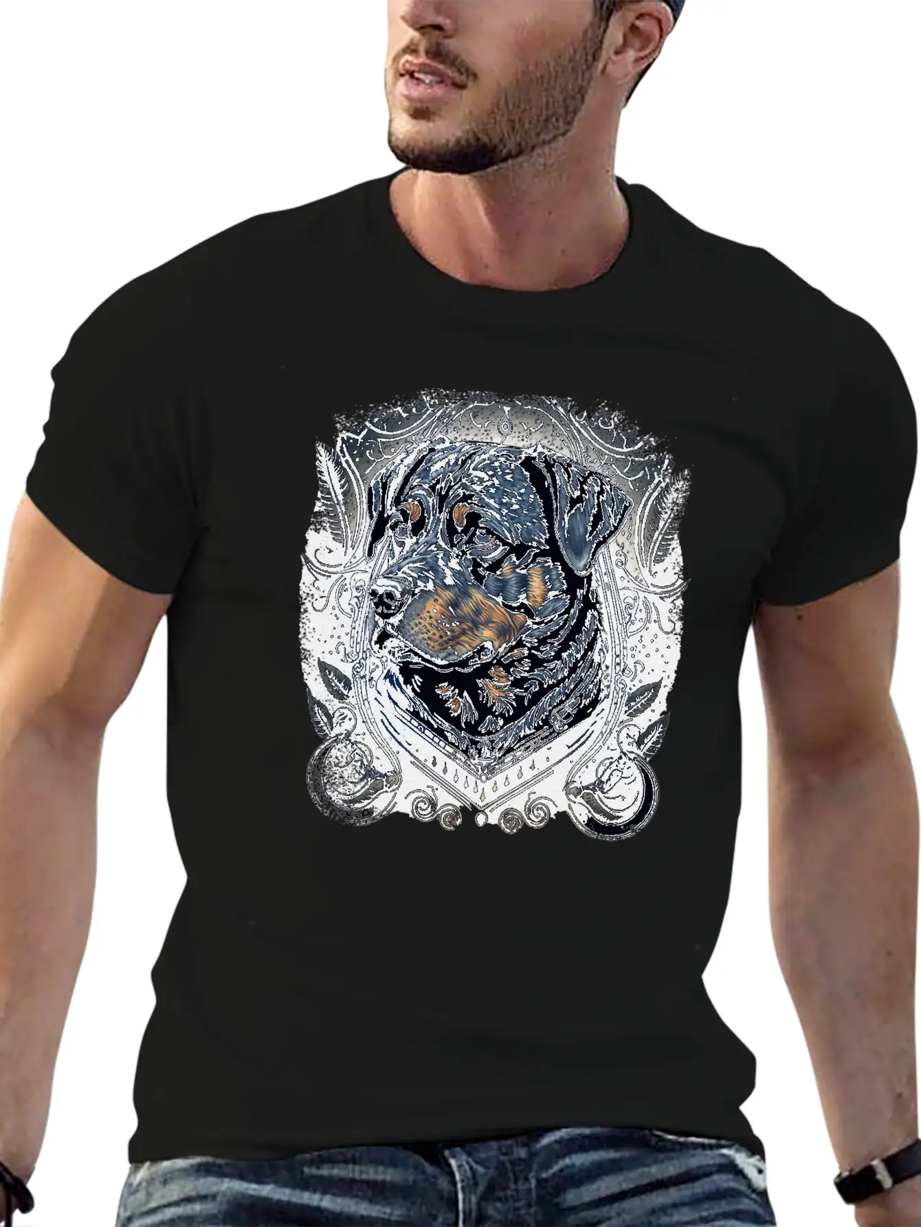 Dark Rottweiler Love Relaxed Everyday Tee – Lightweight And Durable Cotton