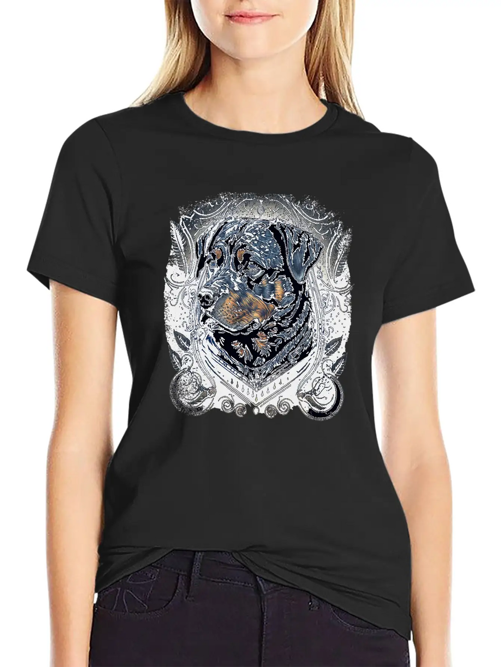 Dark Rottweiler Love Relaxed Everyday Tee – Lightweight And Durable Cotton