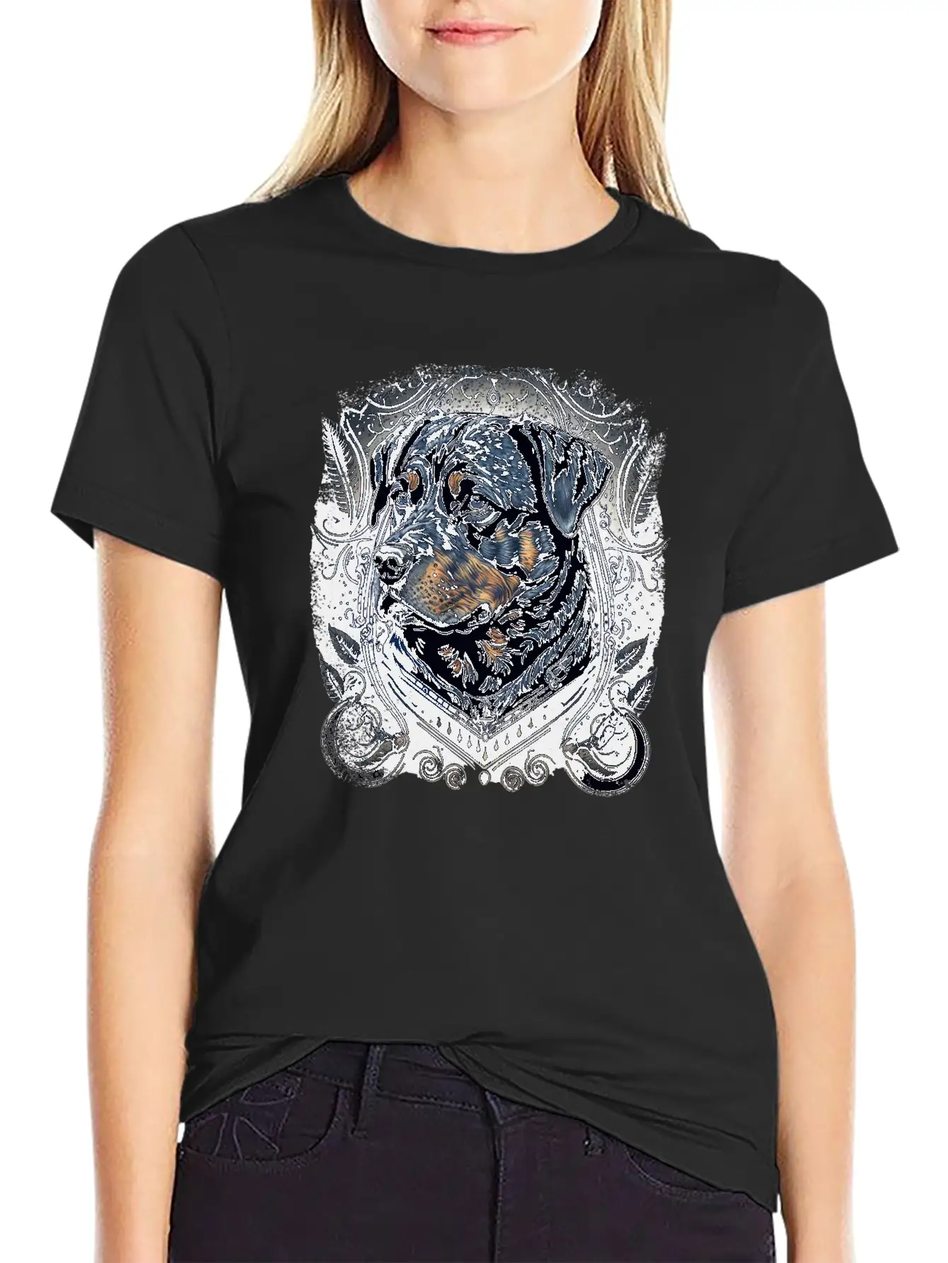 Dark Rottweiler Love Relaxed Everyday Tee – Lightweight And Durable Cotton