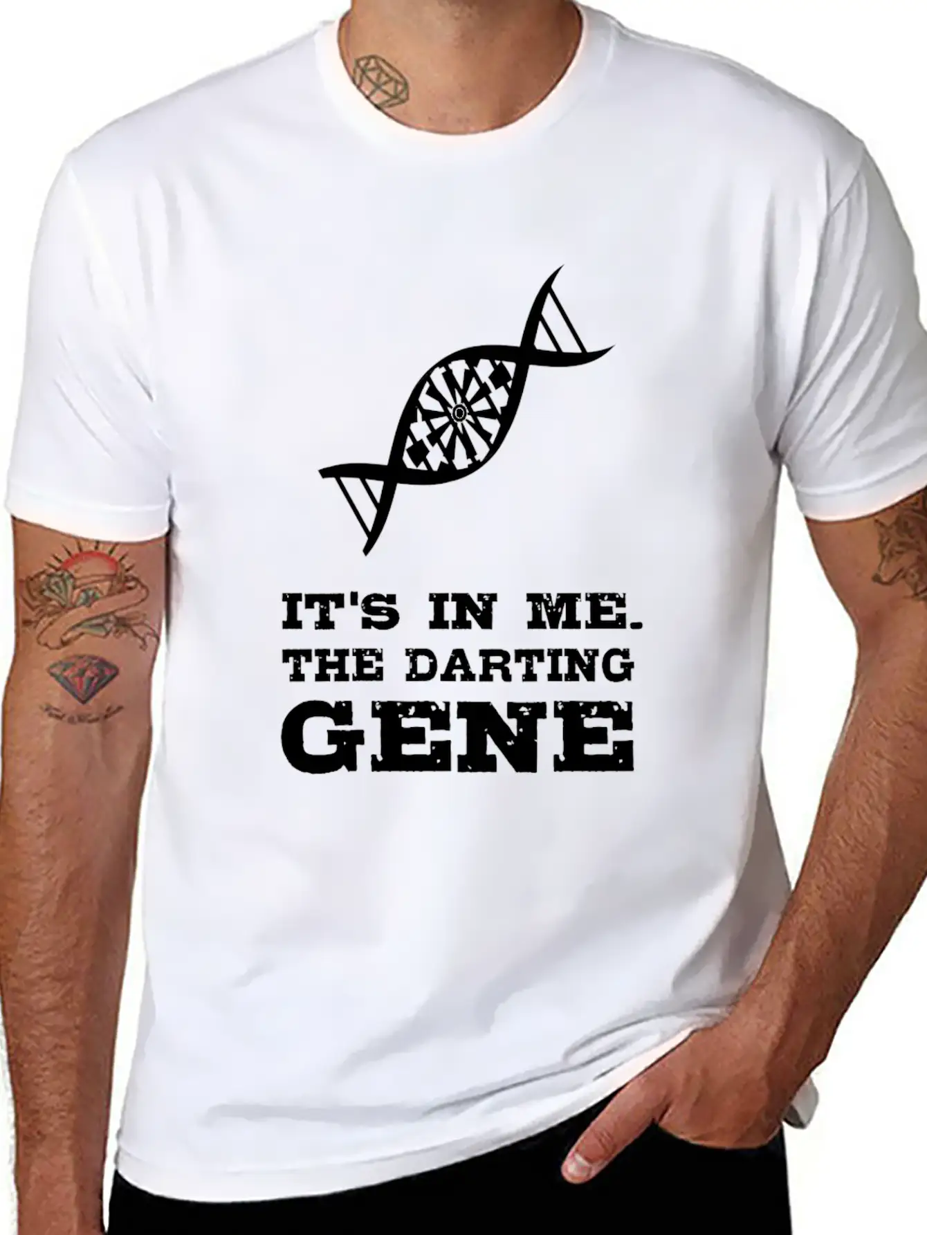 Darts T-Shirt - The Darting Gene. Basic Graphic T-Shirt – Daily Comfort In Soft Cotton