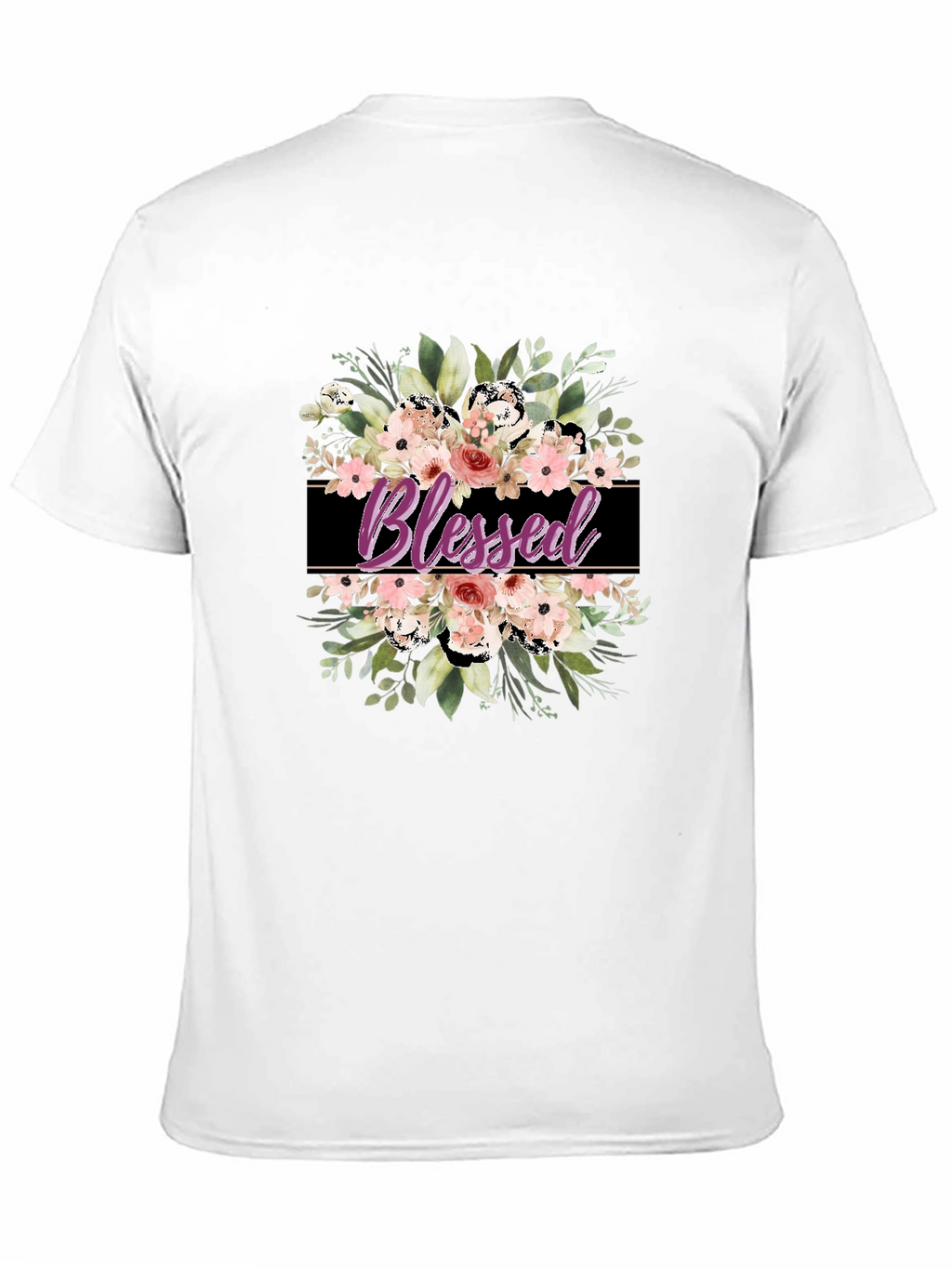 Blessed Floral Graphic T-Shirt - Black