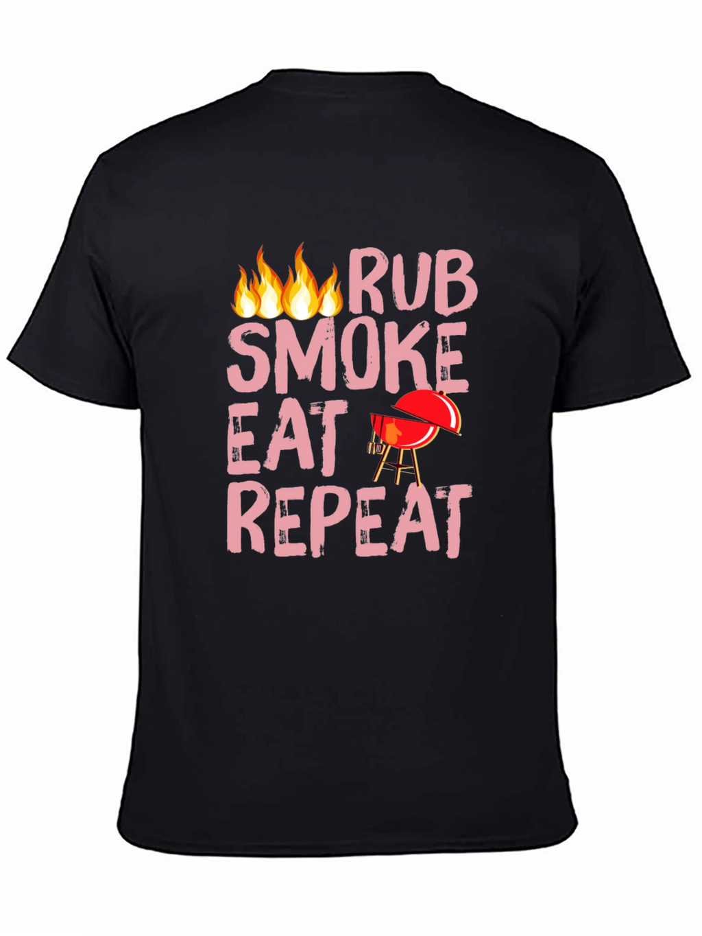 BBQ Rub Smoke Eat Repeat Black T-Shirt
