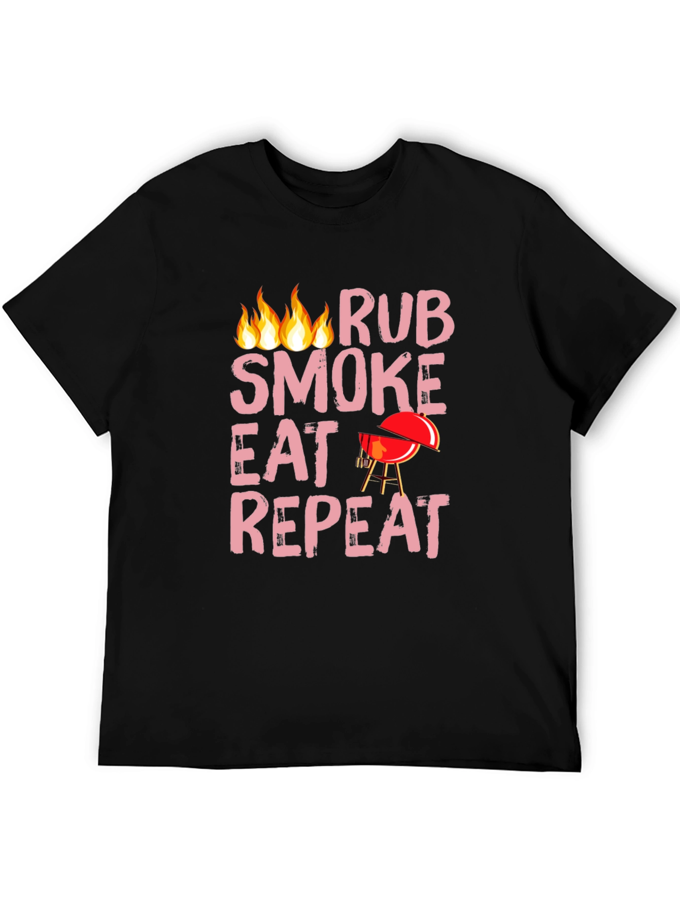 BBQ Rub Smoke Eat Repeat Black T-Shirt