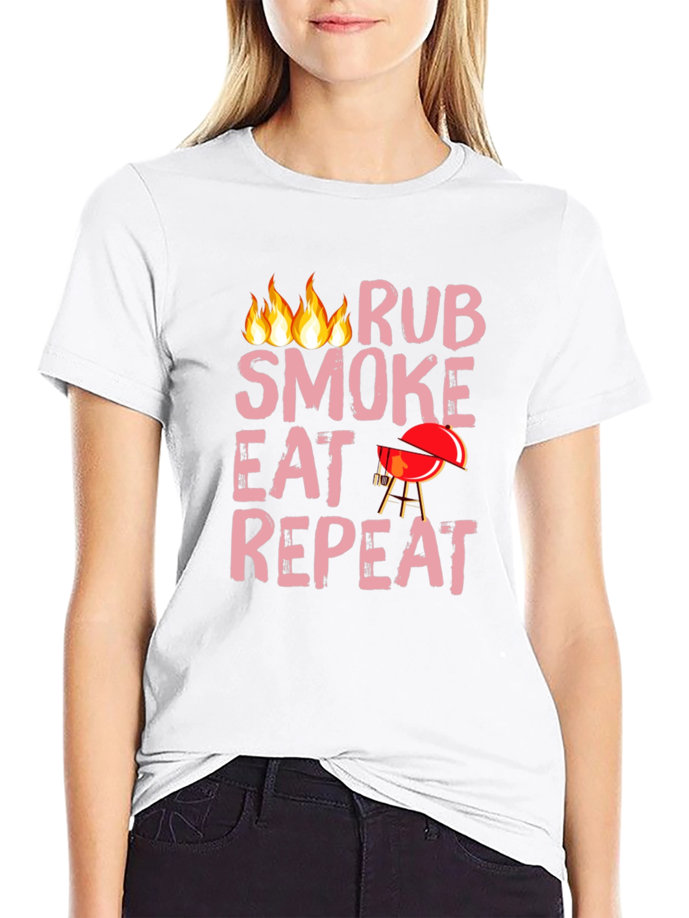 BBQ Rub Smoke Eat Repeat Black T-Shirt