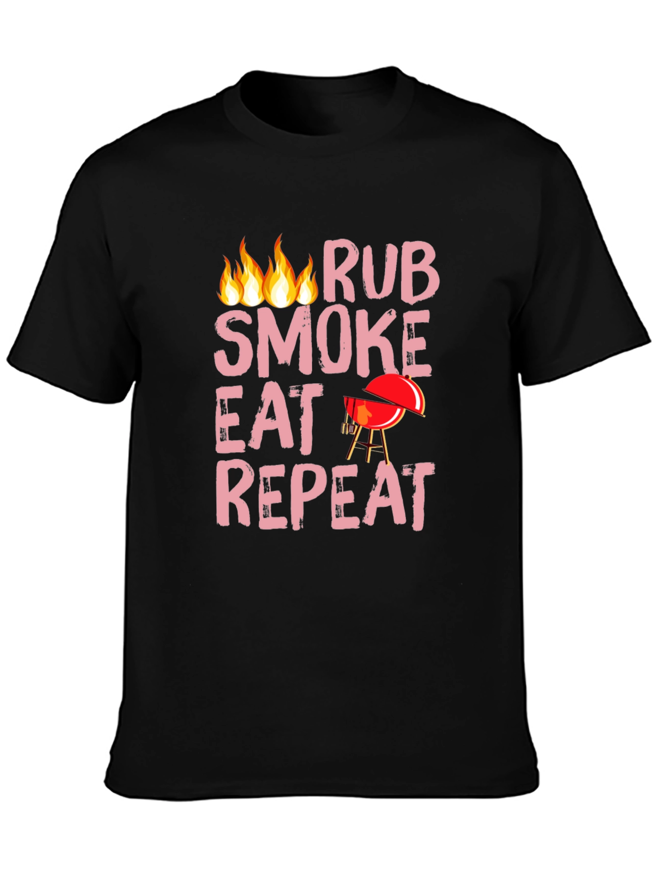 BBQ Rub Smoke Eat Repeat Black T-Shirt