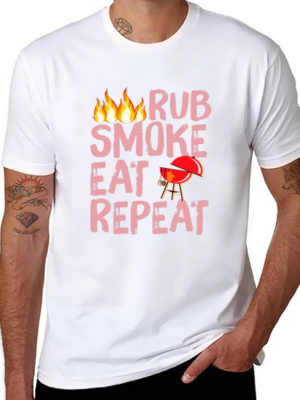 BBQ Rub Smoke Eat Repeat Black T-Shirt