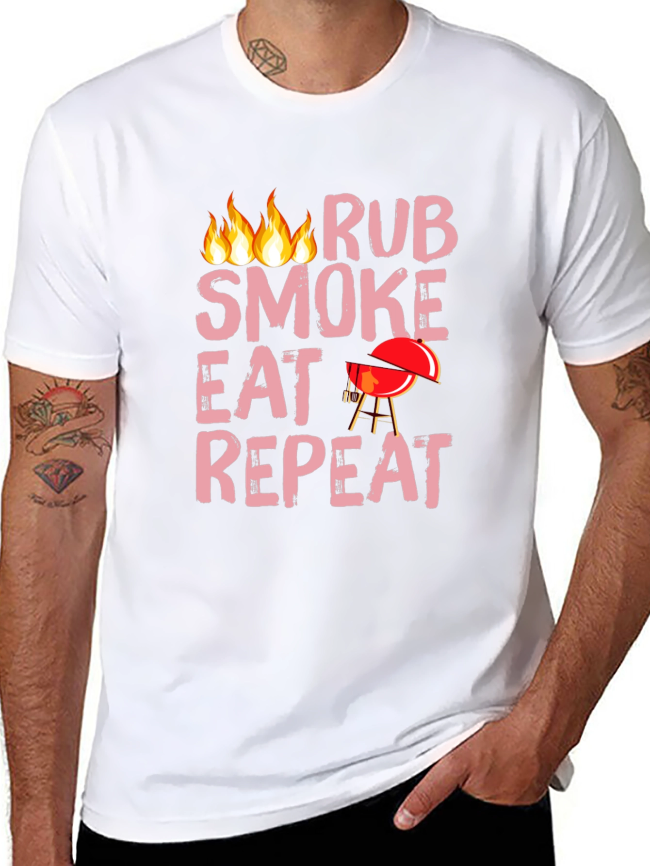 BBQ Rub Smoke Eat Repeat Black T-Shirt