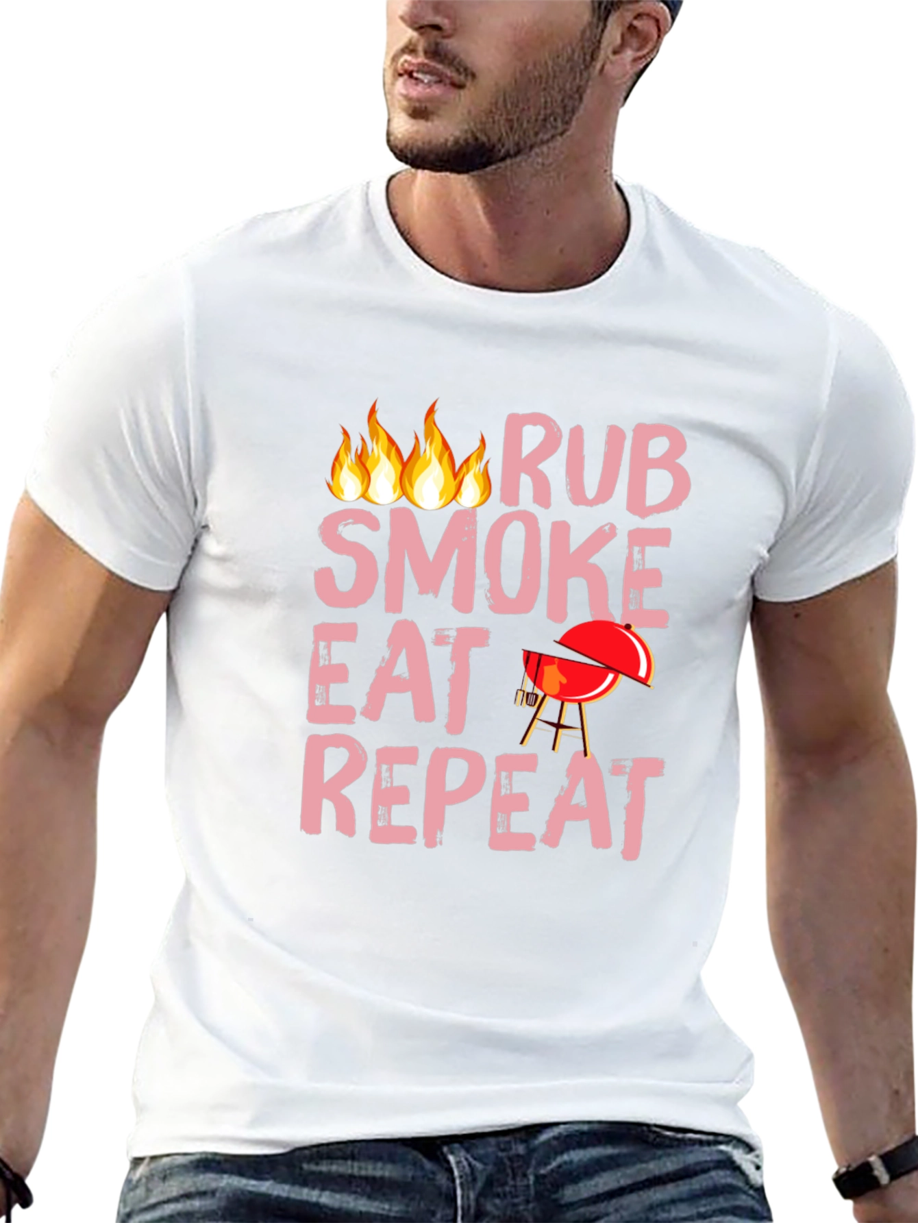 BBQ Rub Smoke Eat Repeat Black T-Shirt