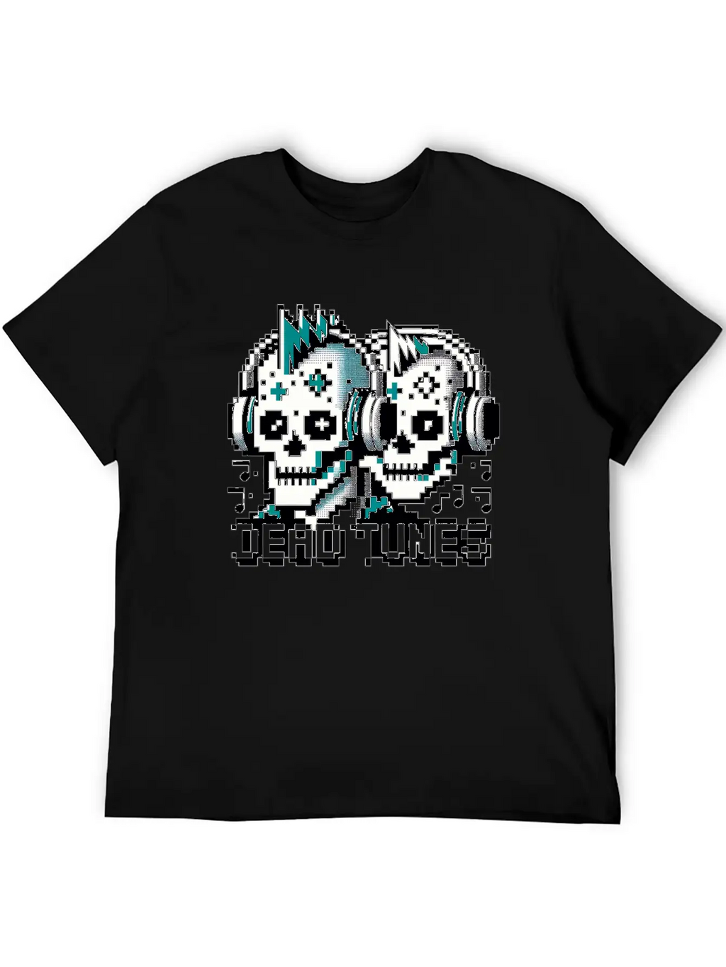 Dead Tunes - Pixel Punk Zombie Rocker Unisex Casual T-Shirt – Clean Design For Daily Comfort