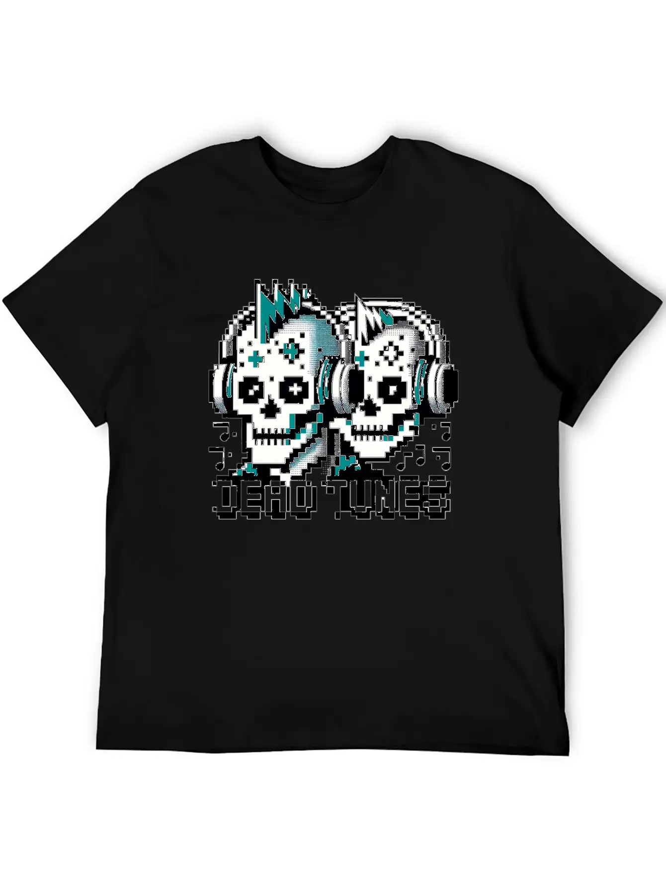 Dead Tunes - Pixel Punk Zombie Rocker Unisex Casual T-Shirt – Clean Design For Daily Comfort