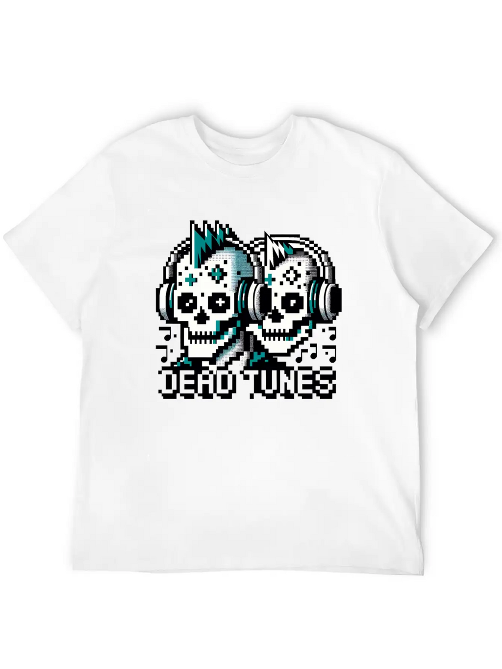 Dead Tunes - Pixel Punk Zombie Rocker Unisex Casual T-Shirt – Clean Design For Daily Comfort