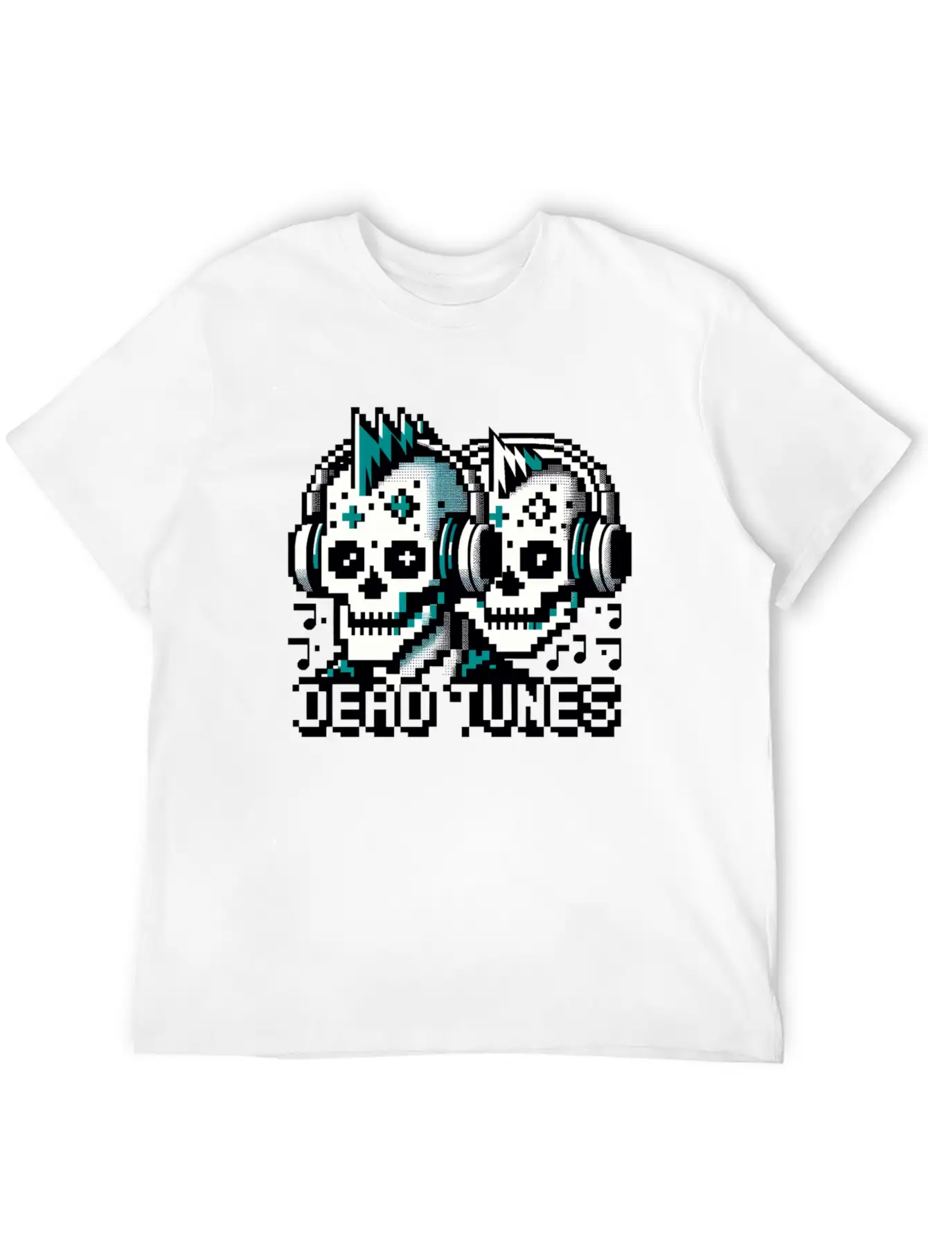 Dead Tunes - Pixel Punk Zombie Rocker Unisex Casual T-Shirt – Clean Design For Daily Comfort