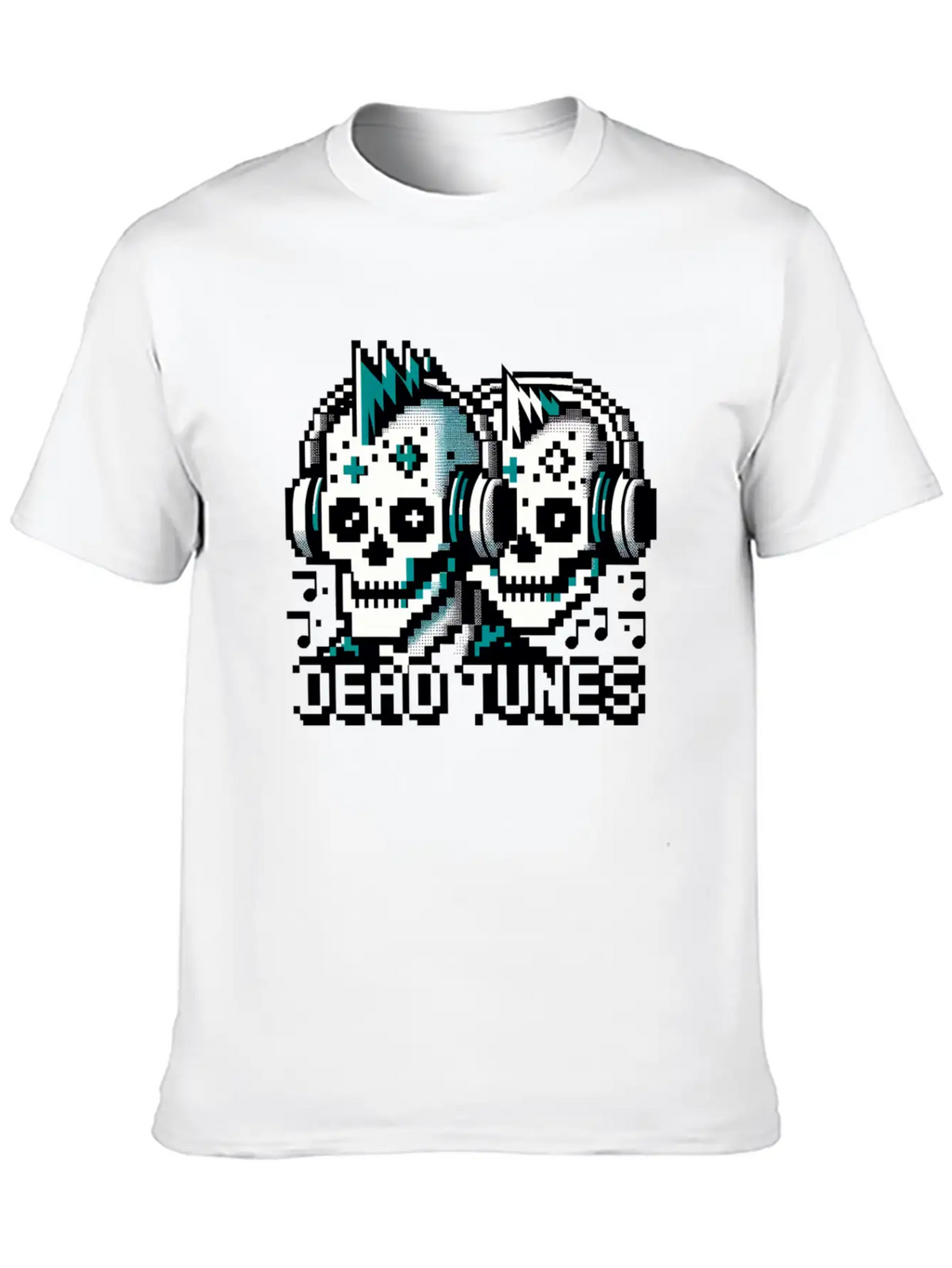 Dead Tunes - Pixel Punk Zombie Rocker Unisex Casual T-Shirt – Clean Design For Daily Comfort