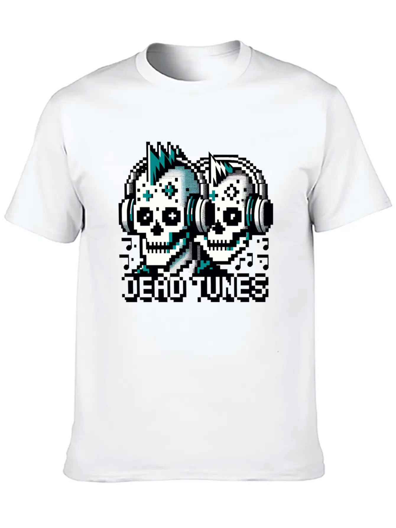 Dead Tunes - Pixel Punk Zombie Rocker Unisex Casual T-Shirt – Clean Design For Daily Comfort