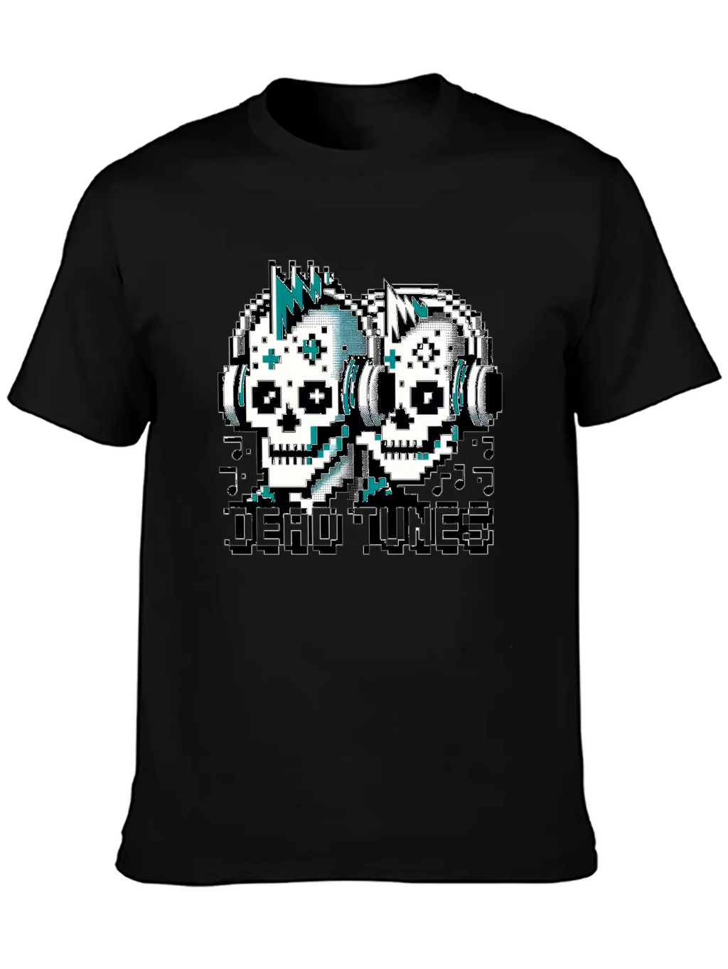 Dead Tunes - Pixel Punk Zombie Rocker Unisex Casual T-Shirt – Clean Design For Daily Comfort